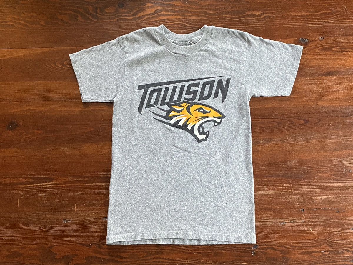 NCAA Vintage 90’s Towson University Tigers Single Stitch Gray Tee Size US S / EU 44-46 / 1 - 1 Thumbnail