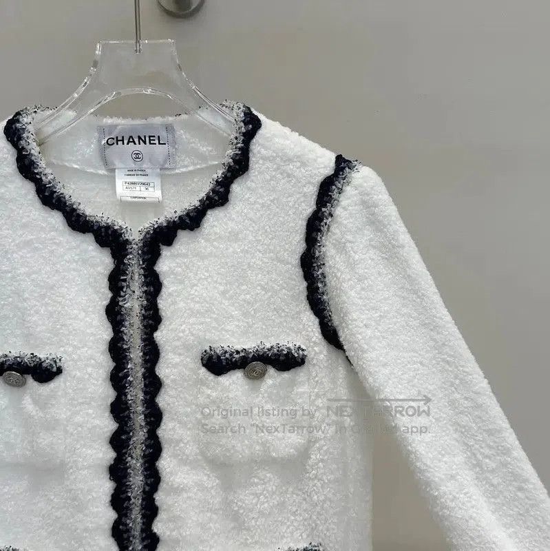 Chanel Chanel White Cotton Mid-Length Coat . Size S / US 4 / IT 40 - 4 Thumbnail