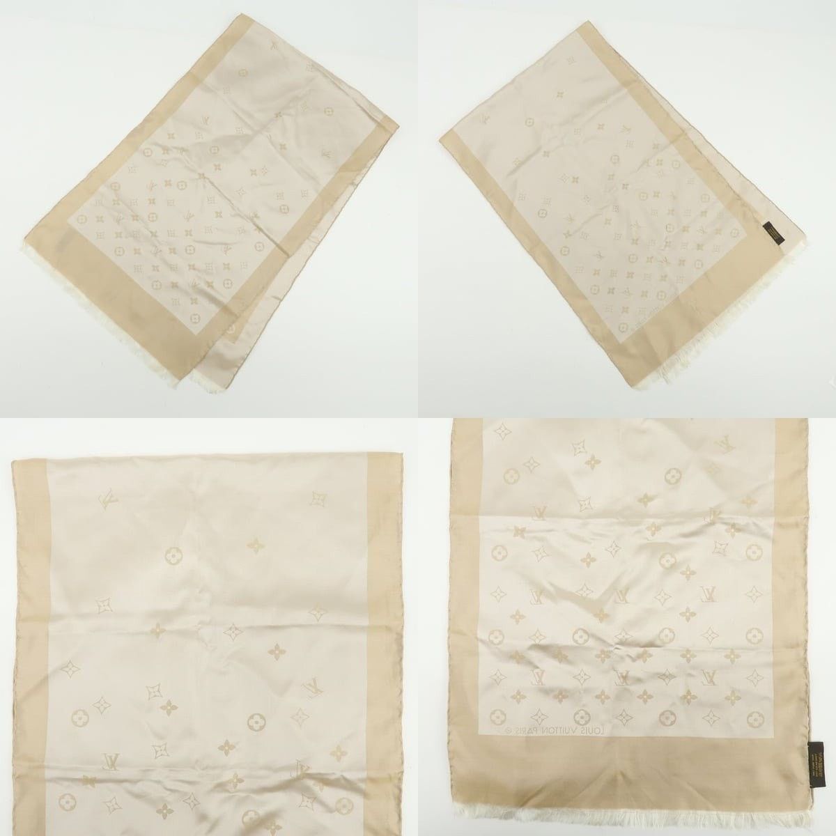 Louis Vuitton Louis Vuitton Monogram Echarpe Capri Silk Scarf Beige Size ONE SIZE - 3 Thumbnail