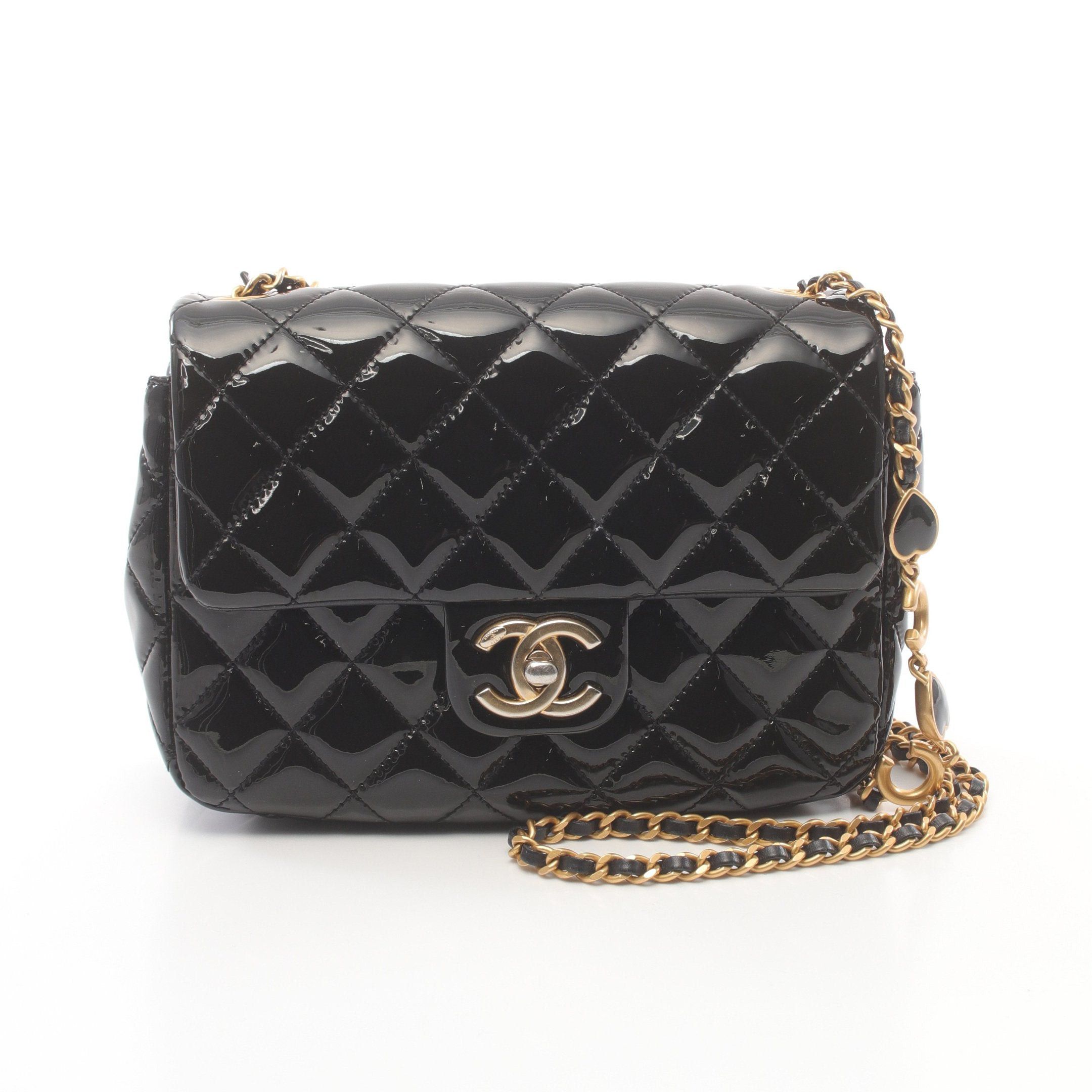 Chanel Chanel Matelasse Chain Shoulder Bag Patent Leather Black Gold Hardware Size ONE SIZE - 1 Thumbnail