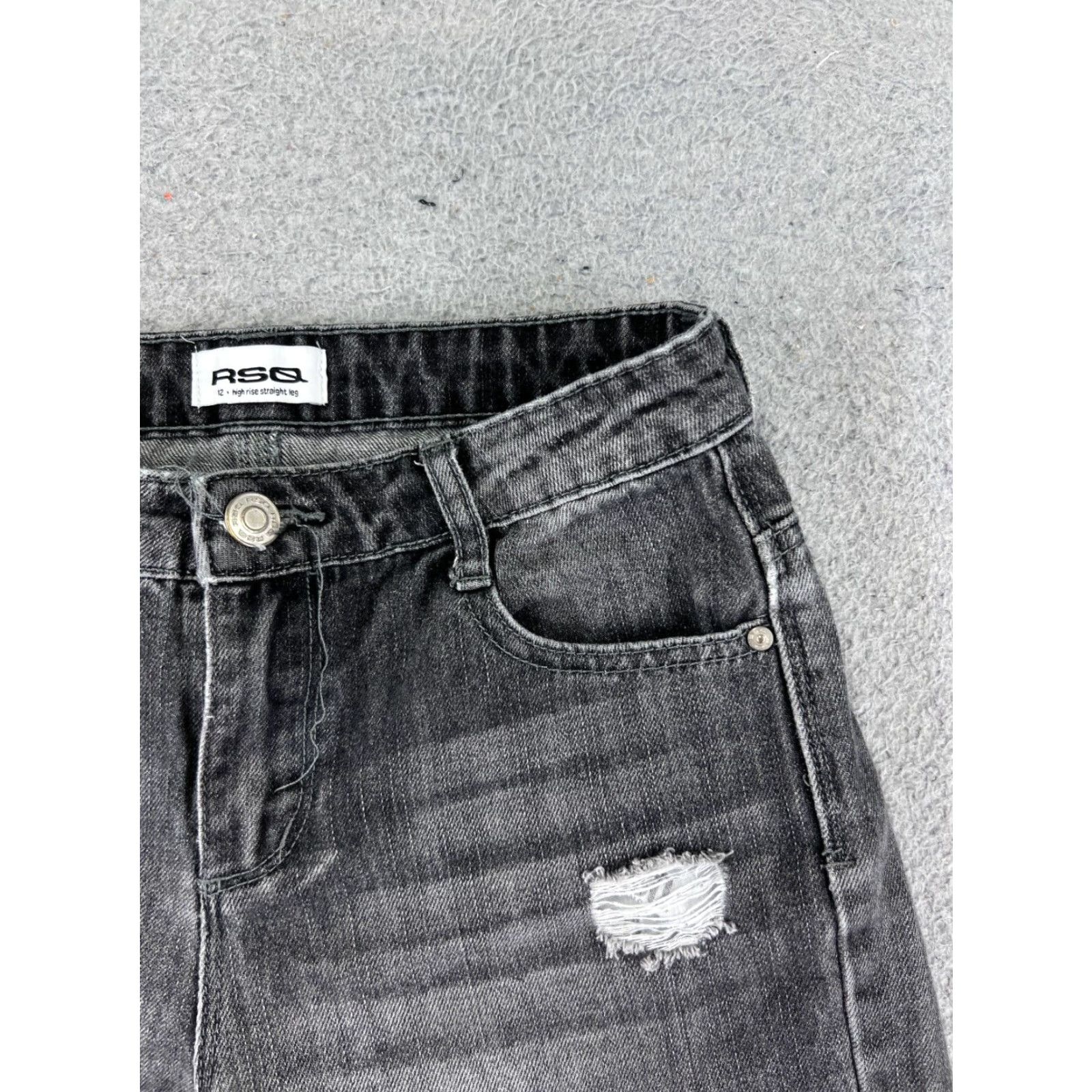 Rsq RSQ Shorts Women Gray Denim Cut-Off High Rise 24x5 12 Cotton Cotton Blend 5-Pocket Button Casual Womens Size 34" / US 12 / IT 48 - 5 Thumbnail