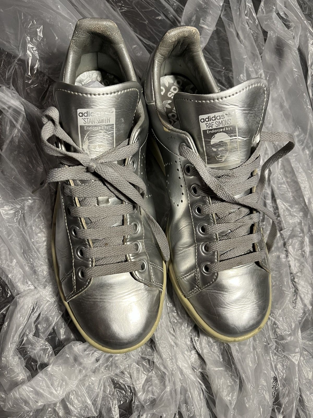 Adidas × Designer × Raf Simons Adidas x Raf Simons Stan Smith (Metallic Silver) Size US 8 / EU 41 - 9 Thumbnail