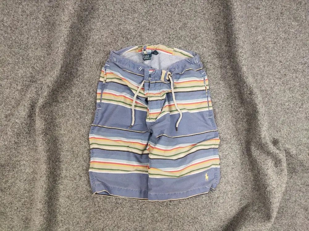 Polo Ralph Lauren Vintage 90's Polo Ralph Lauren Canvas Blue Striped Shorts Size US 36 / EU 52 - 1 Thumbnail