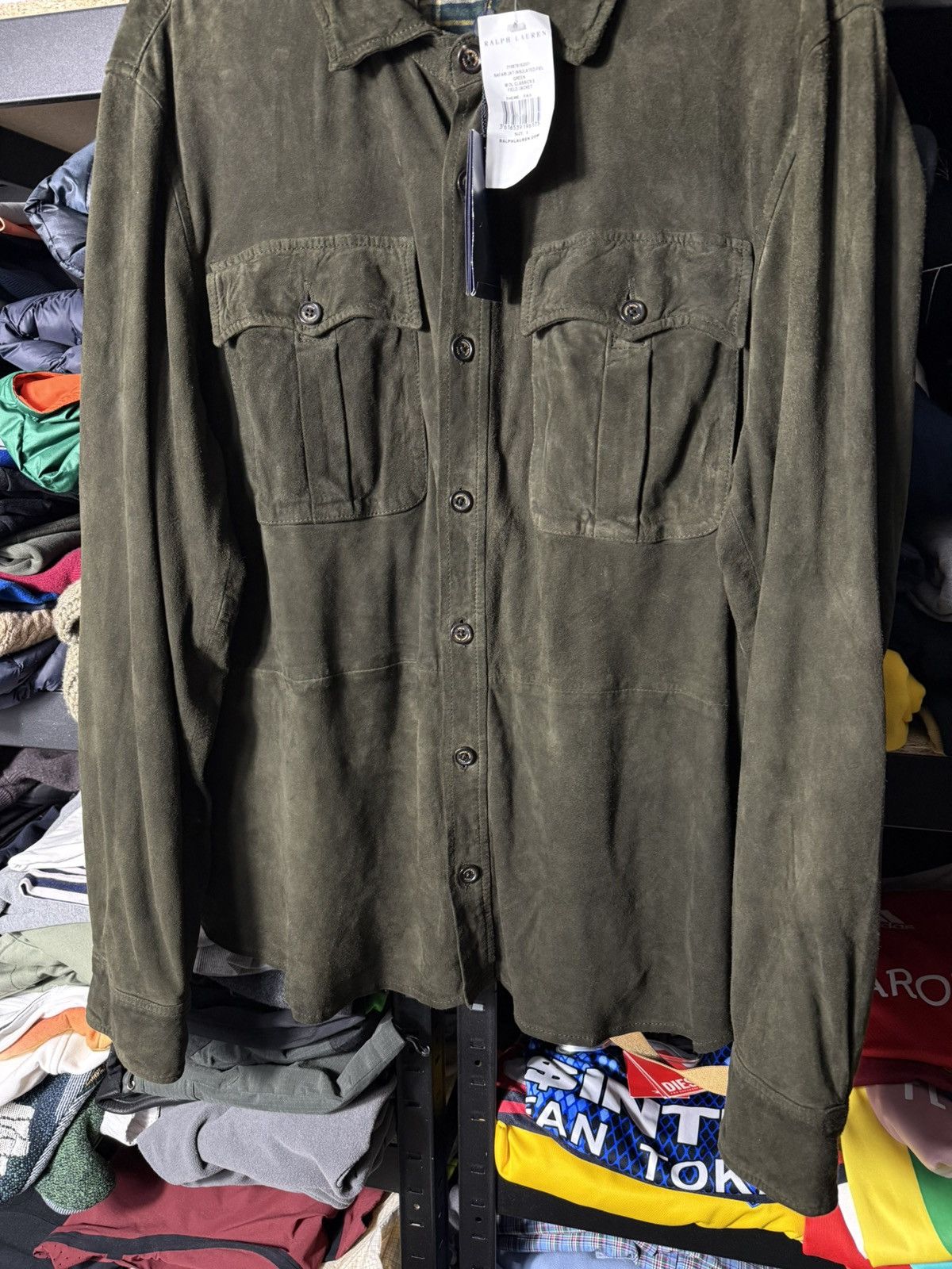 Polo Ralph Lauren Ralph Lauren Suede Utility Jacket Green Goat Leather Field L Size US L / EU 52-54 / 3 - 9 Thumbnail