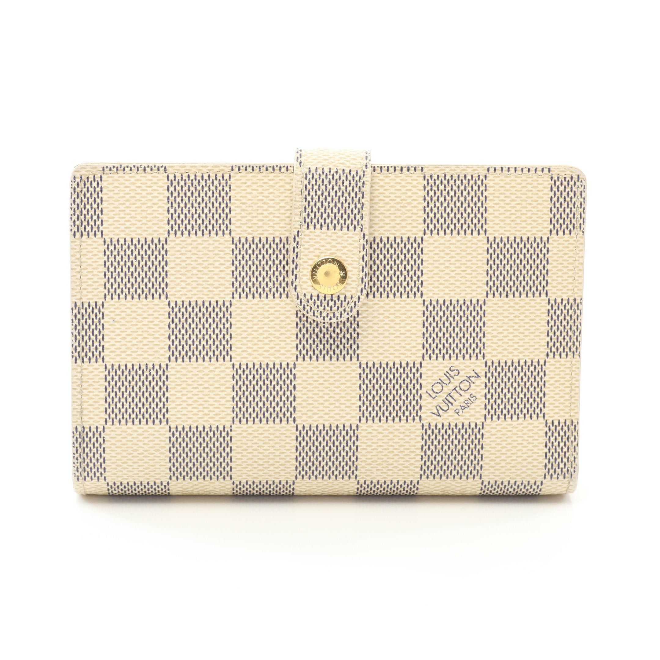Louis Vuitton Louis Vuitton Portefeuil Viennois Damier Azur Clasp Bi-Fold Wallet White Size ONE SIZE - 1 Thumbnail