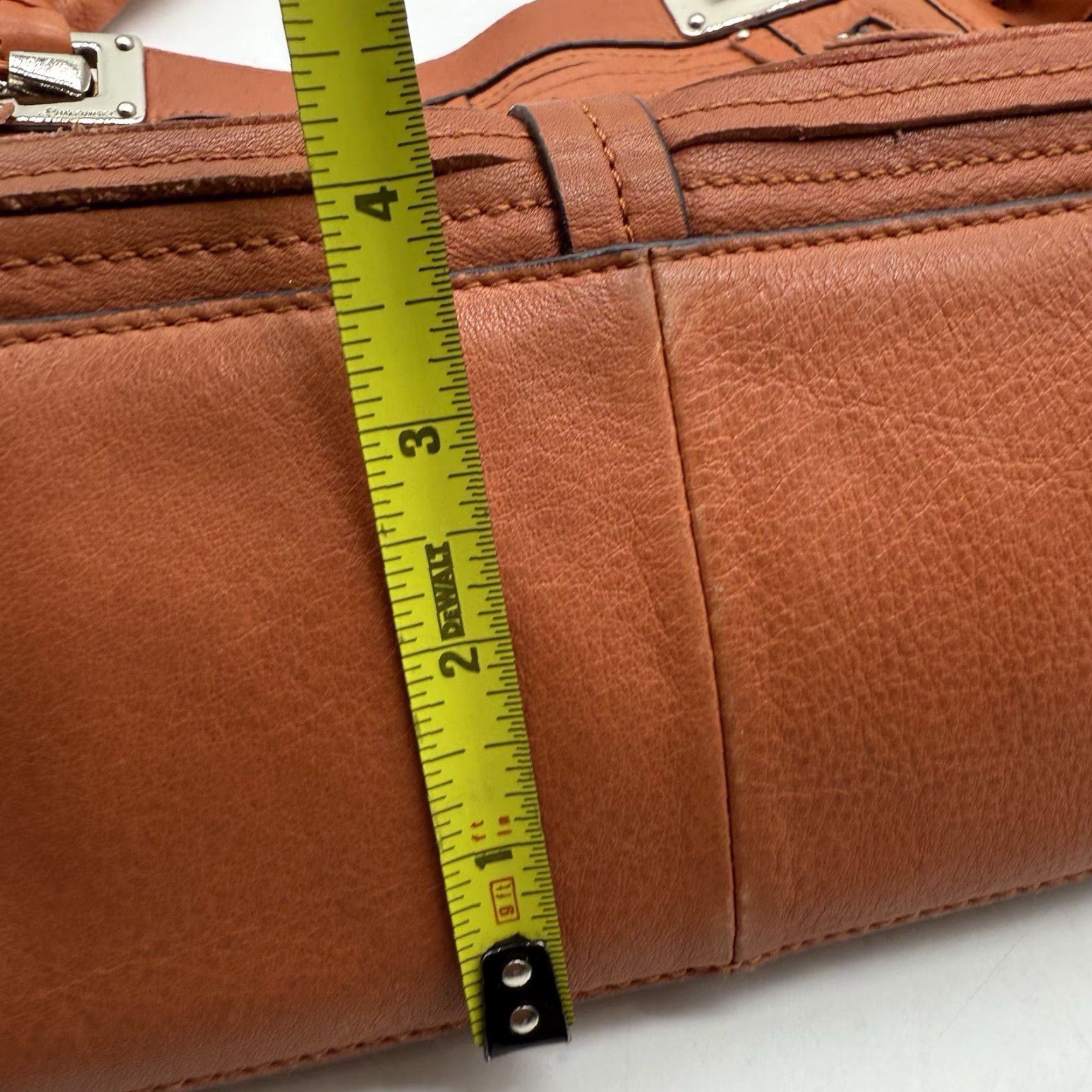 Doublet B. Makowsky Womens Orange Leather Shoulder Bag Medium Black Hardware Size ONE SIZE - 3 Thumbnail