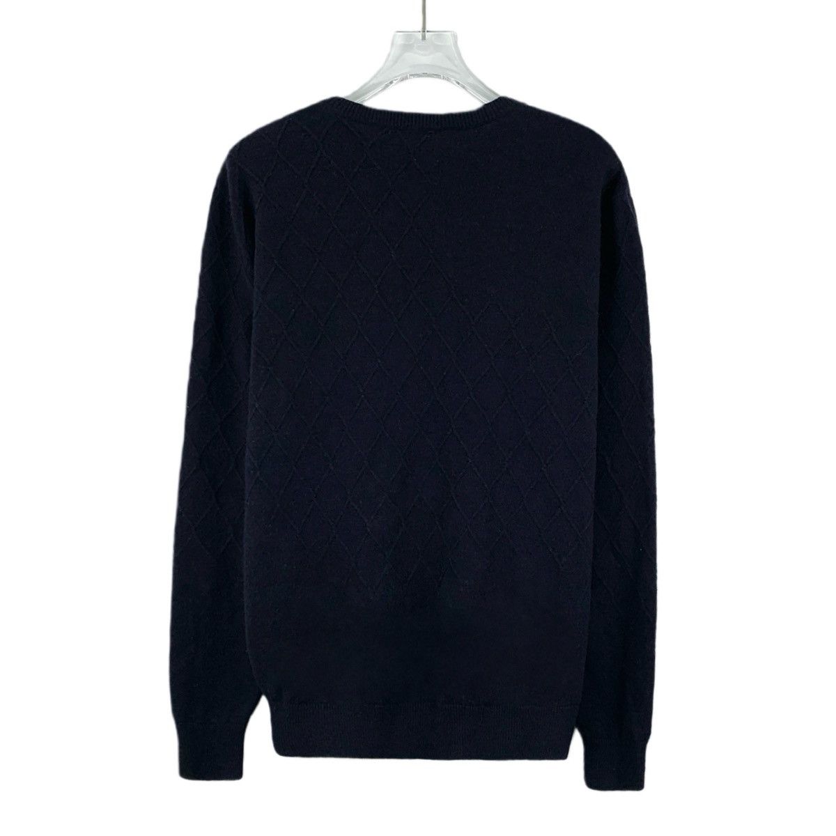 Versace Versace Navy Argyle Wool Long Sleeve Knit Sweater K26WX Size US M / EU 48-50 / 2 - 2 Thumbnail