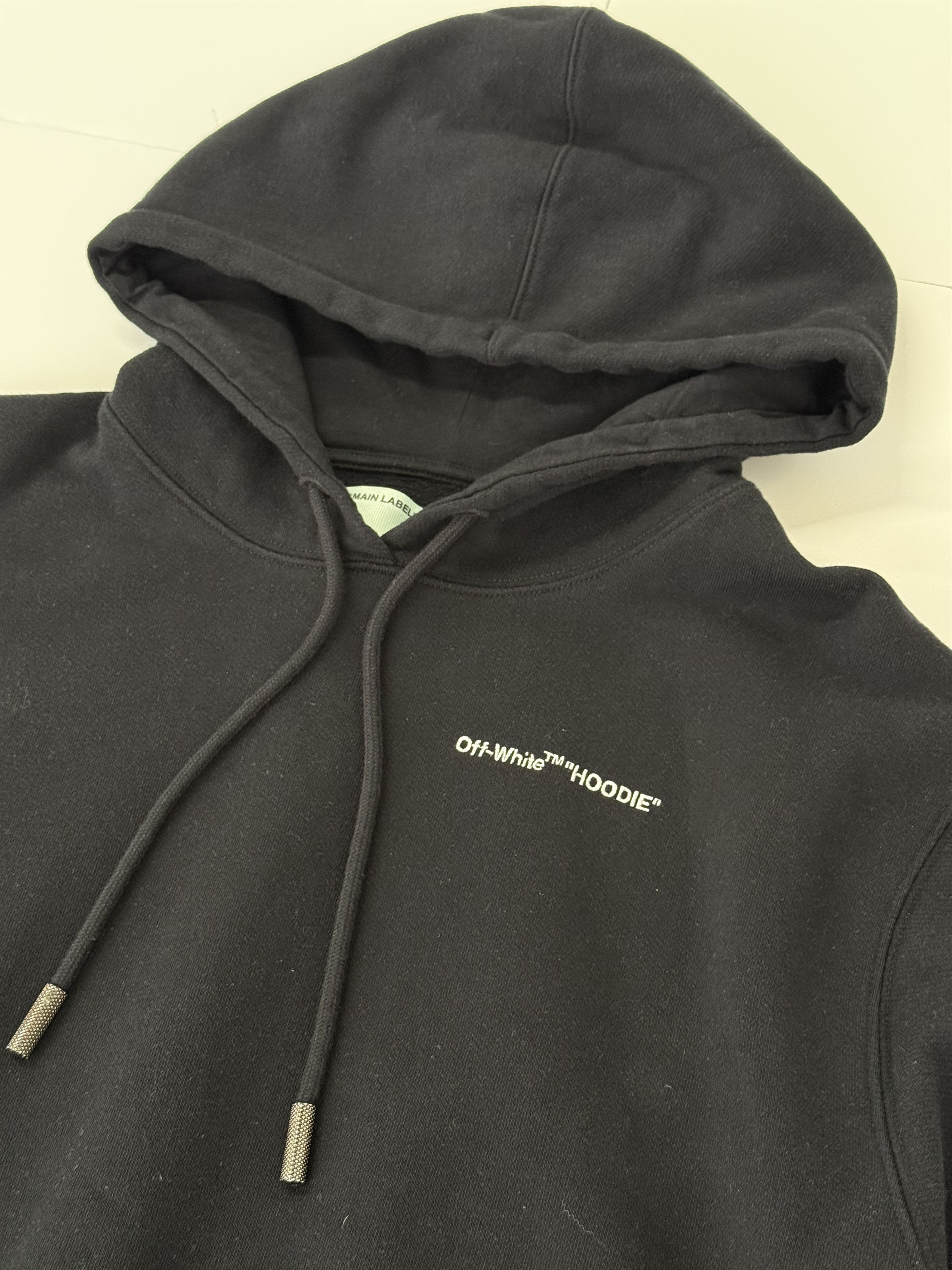 Off-White *USED* Women Off White Crop Hoodie - Black / Medium Size M / US 6-8 / IT 42-44 - 3 Thumbnail