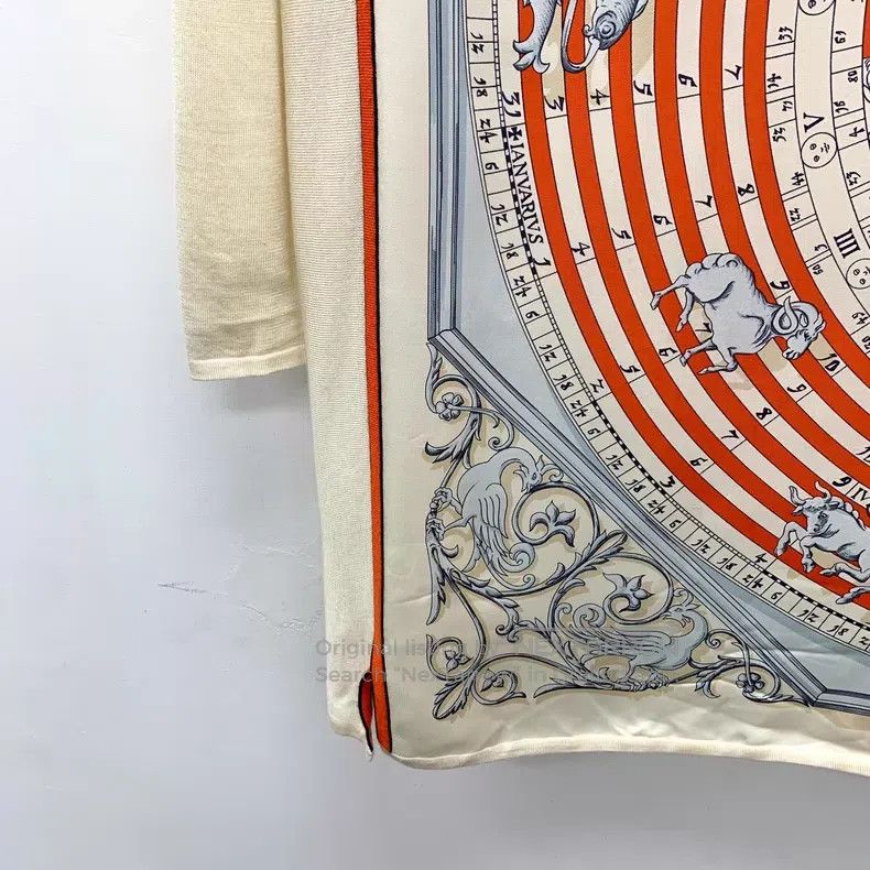 Other Hermes Color Block Compass Silk Pattern Patched Cashmere R Size XS / US 0-2 / IT 36-38 - 4 Thumbnail