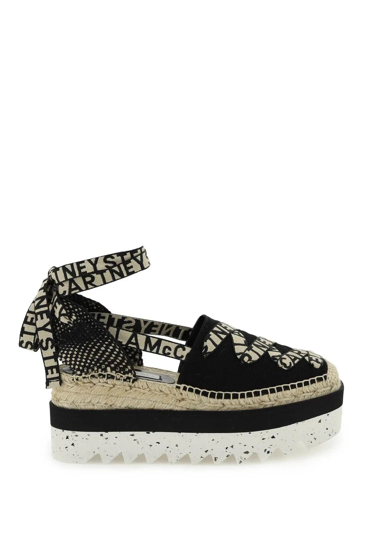 image of Stella Mccartney O1S22I1N1223 Gaia Wedge Espadrillas In Beige Black Shoes, Women's (Size 7)