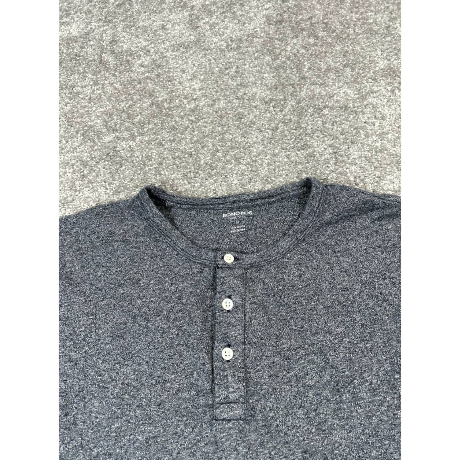 Bonobos Bonobos Shirt Mens Medium Gray Cotton Henley Knit Size US M / EU 48-50 / 2 - 2 Thumbnail