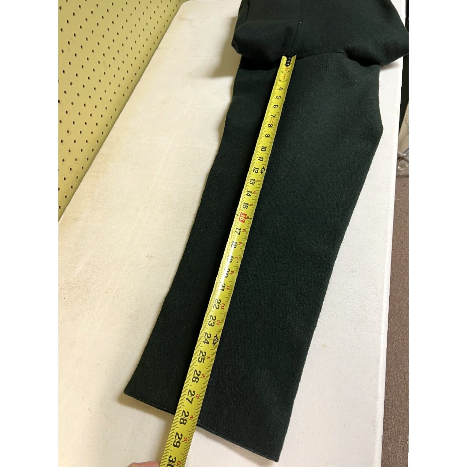 Vintage VINTAGE Melton Wintermaster Green Wool 32x29 Men’s Pants Flat Front Straight Leg With Braces Suspenders Mens 1970s Size 32 - 6 Thumbnail