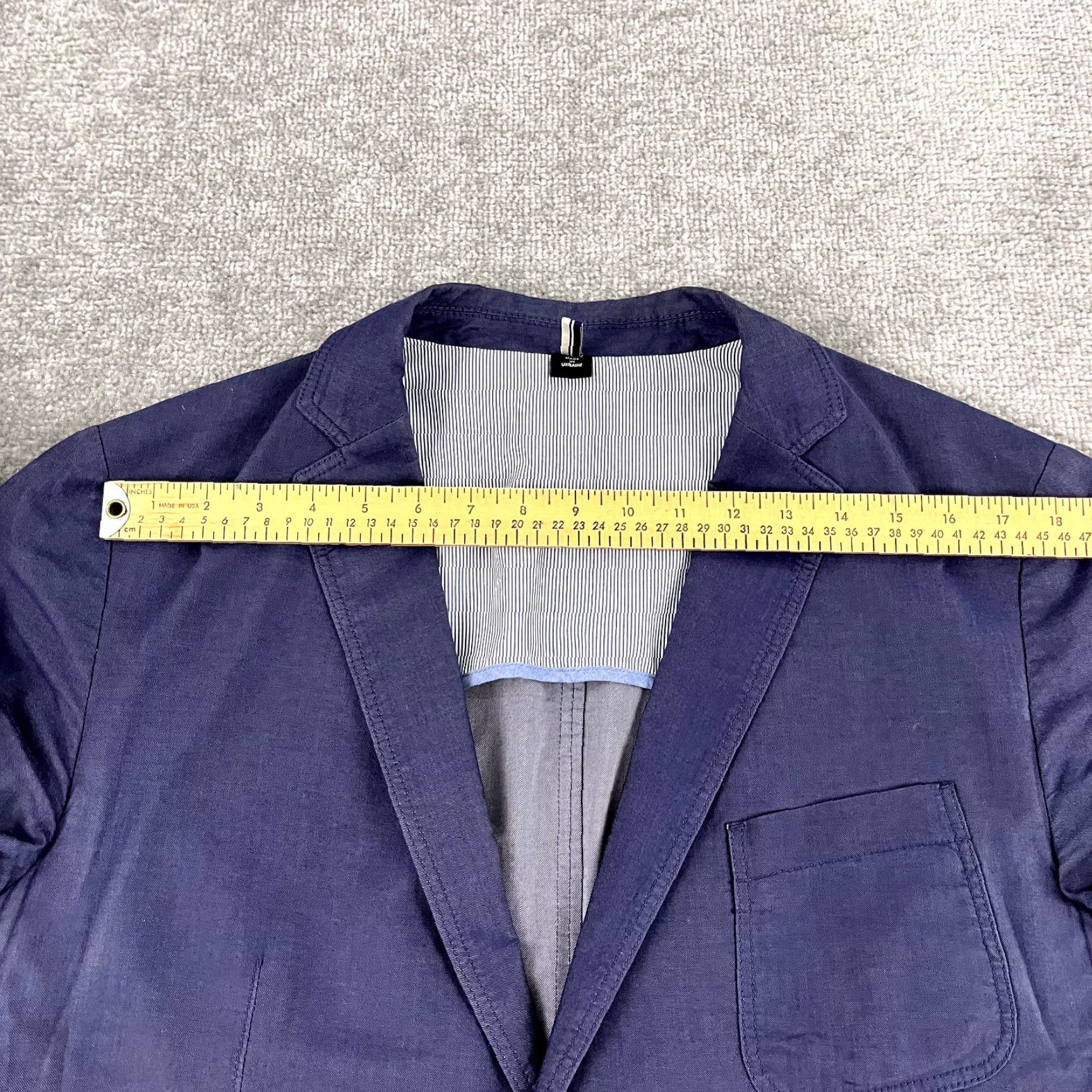 Hugo Boss HUGO BOSS Blazer Mens 42 Regular Washed Indigo Blue Sport Coat 2 Button Double-Vented Size 42R - 7 Thumbnail