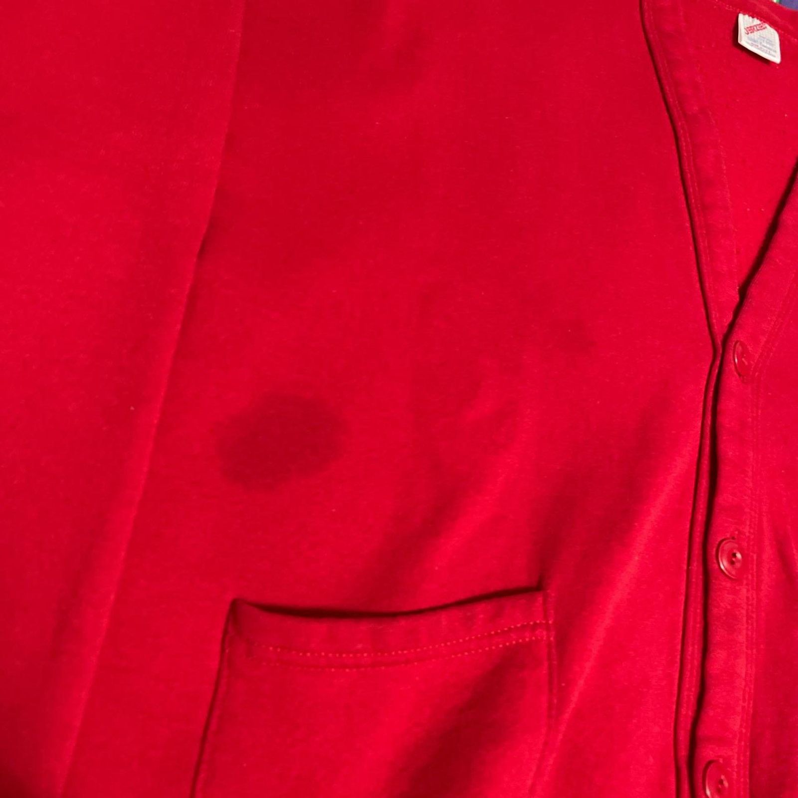 Jerzees × Vintage Vintage 90s Jerzees Blank Red Cardigan Sweater Size US XL / EU 56 / 4 - 4 Thumbnail