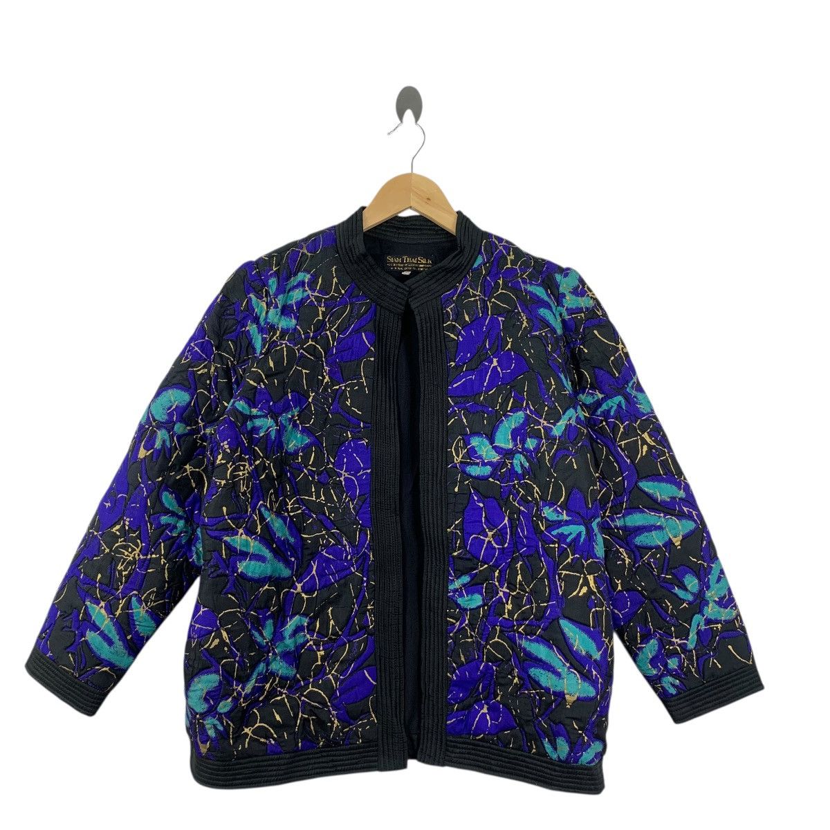 Vintage Vintage SIAM THAI SILK Collection Over Print Floral Jacket Size XL / US 12-14 / IT 48-50 - 3 Thumbnail