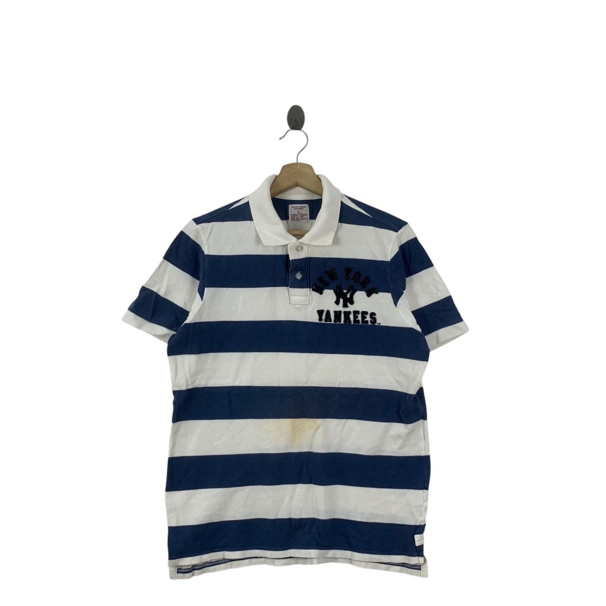 MLB Vintage MLB NEW YORK YANKEES Baseball Striped Polo Tee Shirt Size US M / EU 48-50 / 2 - 1 Thumbnail