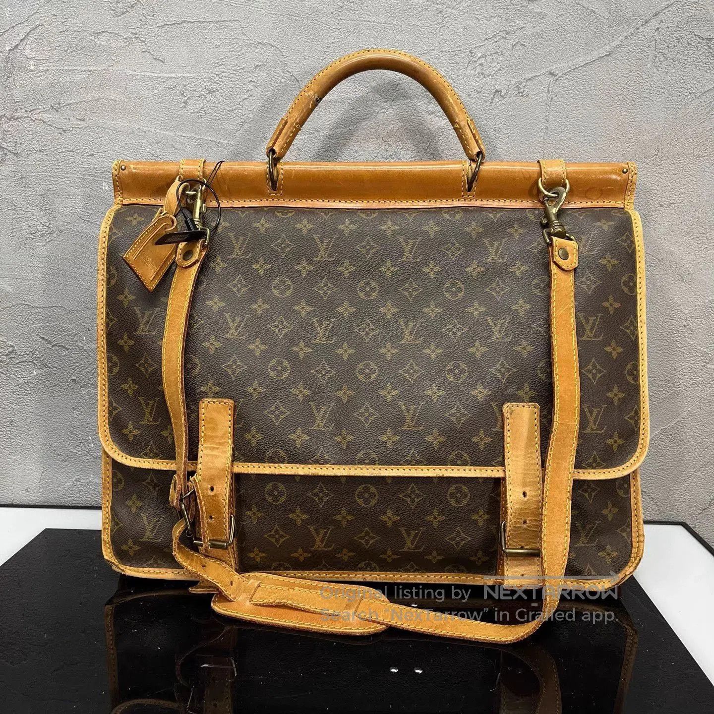 Louis Vuitton Brown Patterned Leather Briefcase Bag. Size ONE SIZE - 2 Thumbnail
