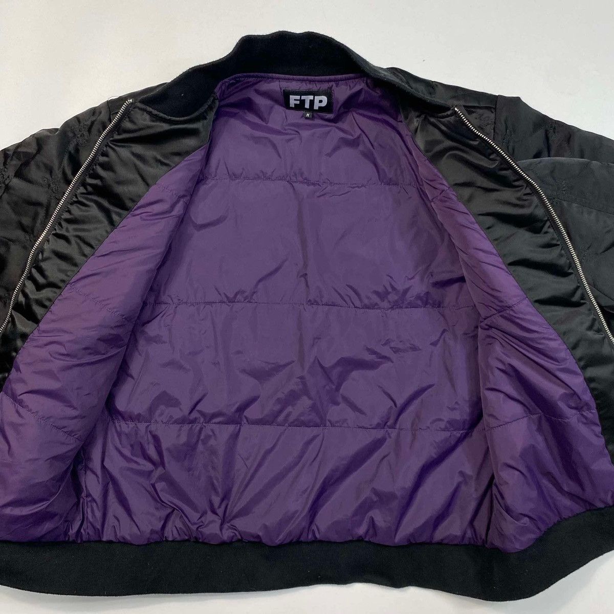Fuck The Population FTP (Fuck the population) Quilted Satin Bomber Jacket Black Size US M / EU 48-50 / 2 - 7 Thumbnail