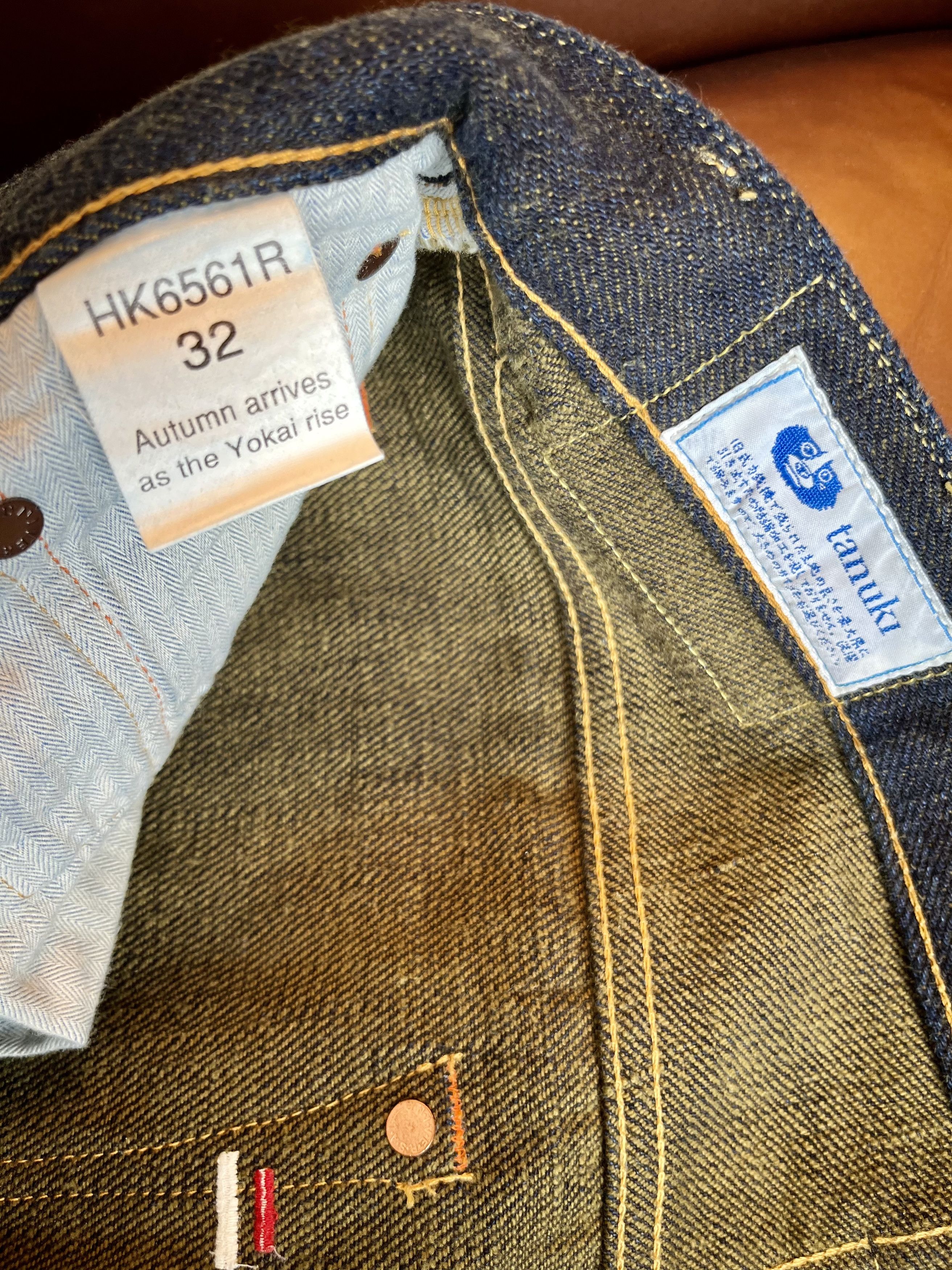 Tanuki HK6561R "Heavy Kusaki" 19.5oz Regular Straight Jeans Size US 32 / EU 48 - 4 Thumbnail