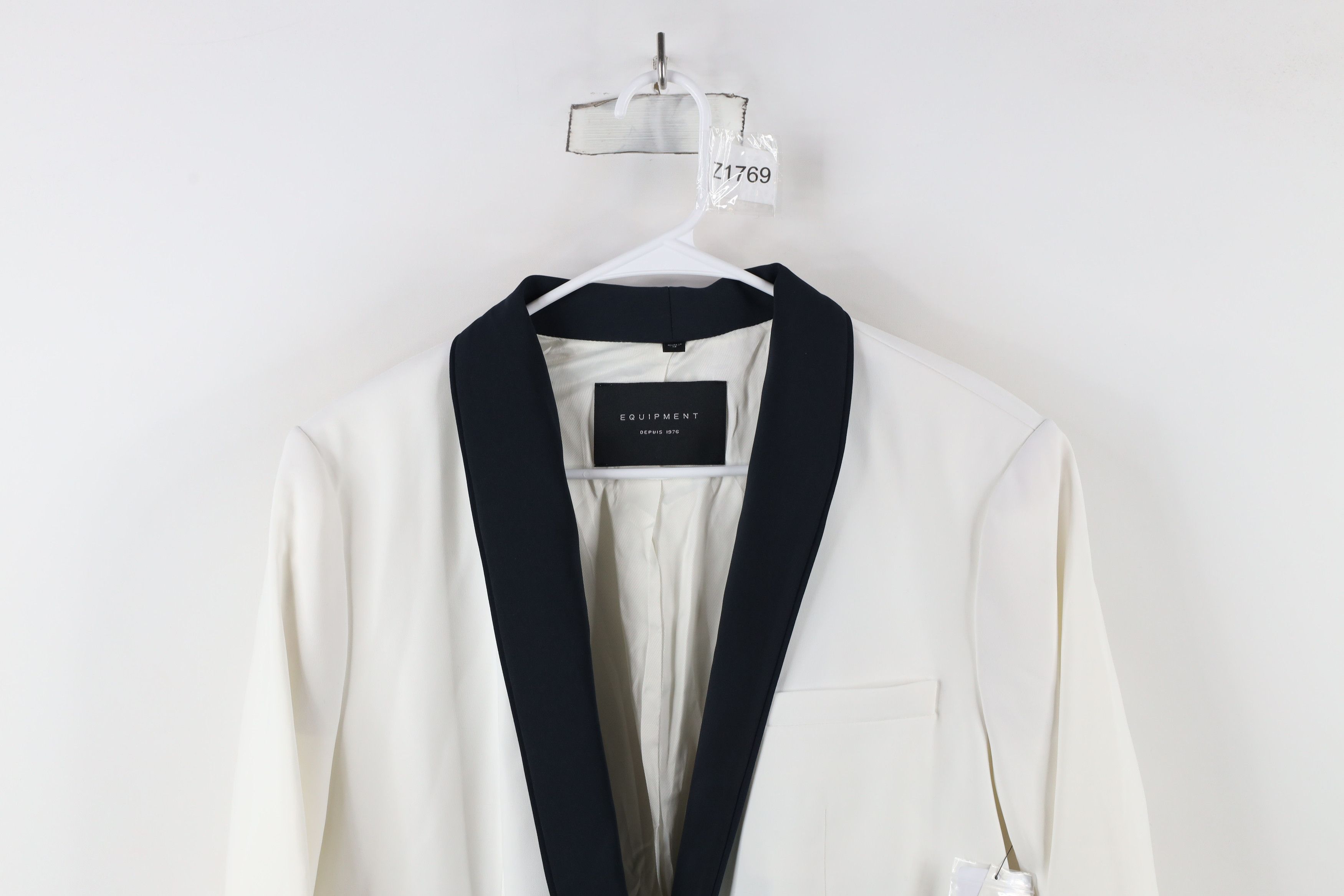 Equipment × Vintage New Equipment Femme Depuis One Button Blazer Jacket White Size XL / US 12-14 / IT 48-50 - 2 Thumbnail