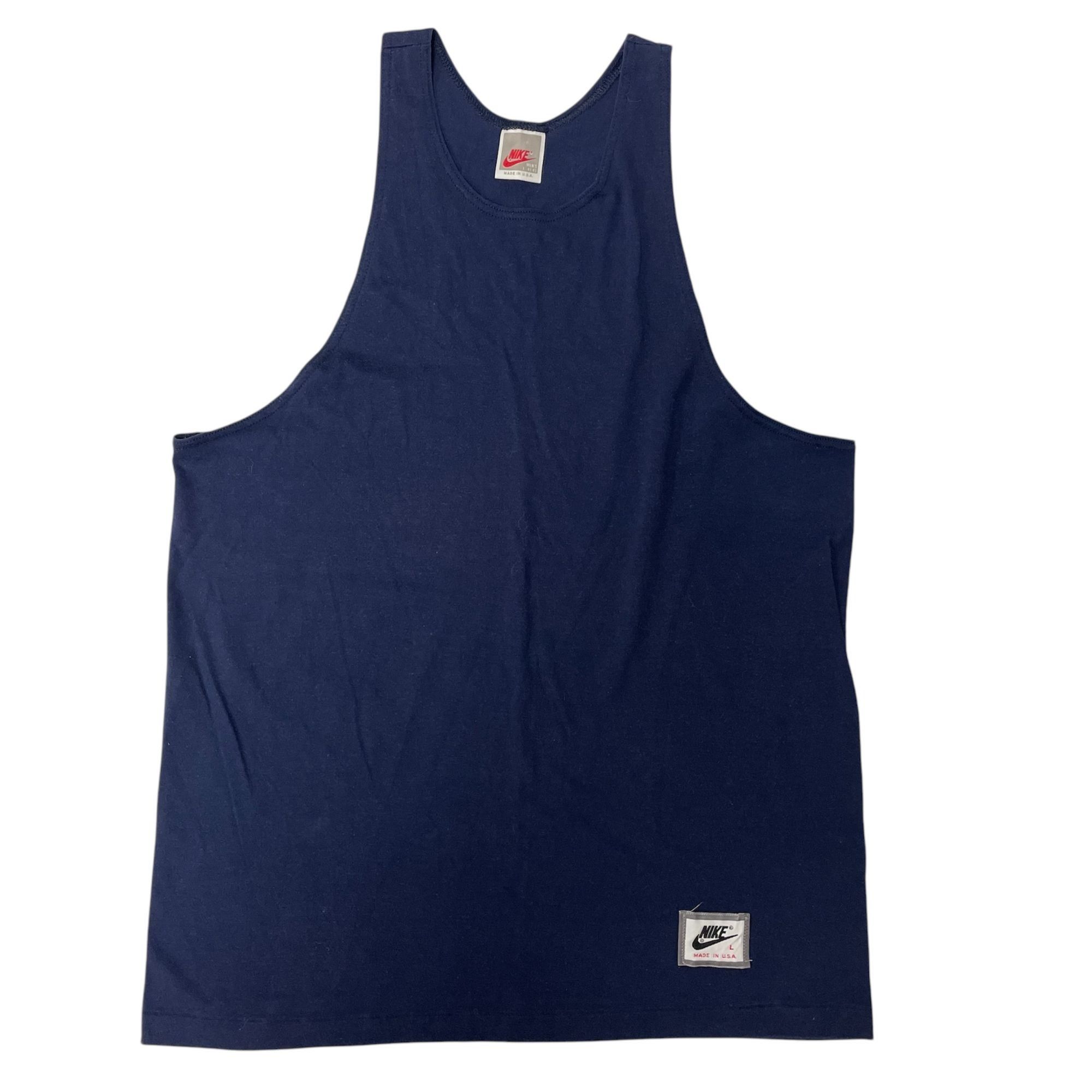 Nike Vtg NIKE Red Tag Blue Logo Workout Tank Top Muscle Shirt Size US L / EU 52-54 / 3 - 2 Thumbnail