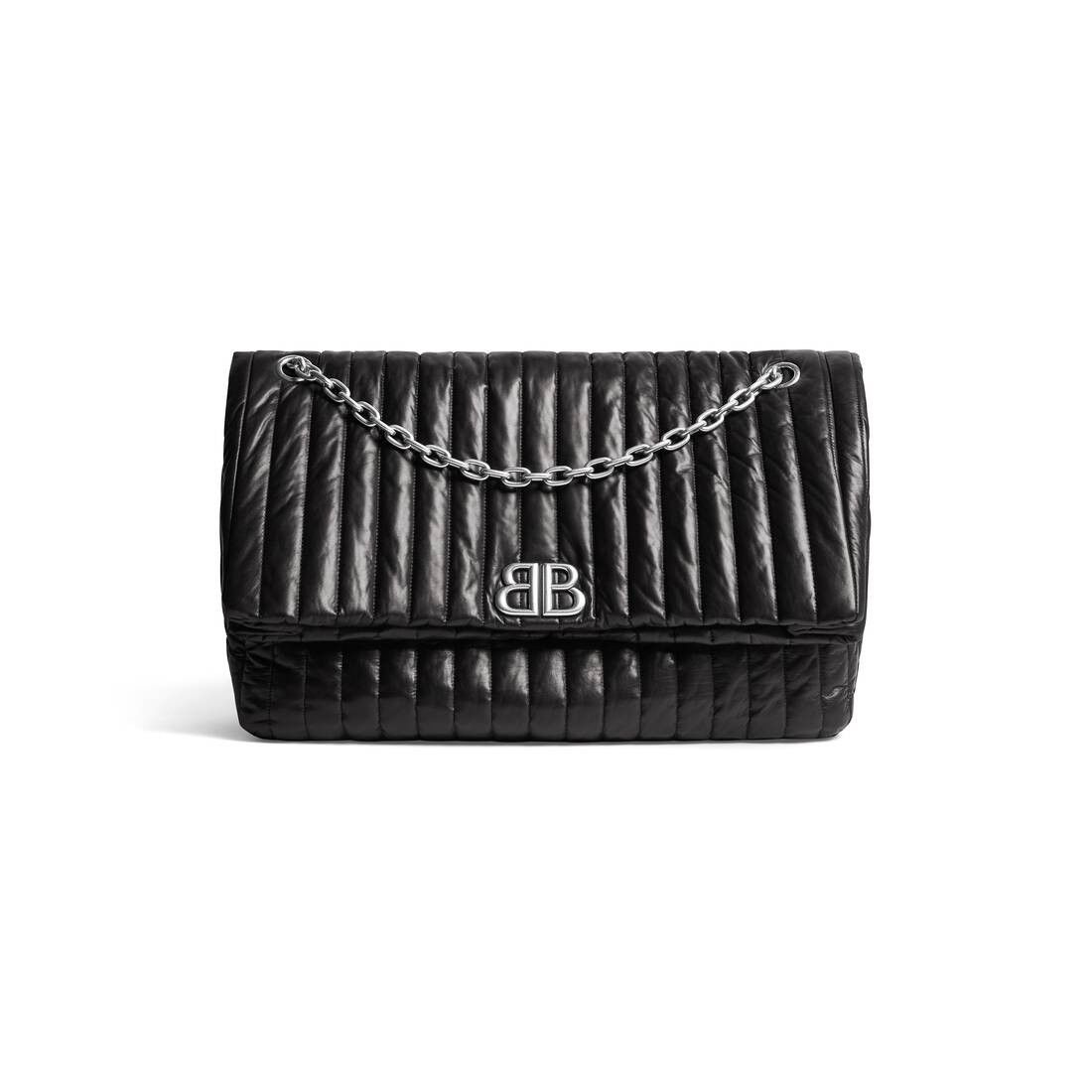 Balenciaga o1tr1nto1025 Size: OS / Monaco Large Chain Bag Quilted Black Size ONE SIZE - 8 Thumbnail