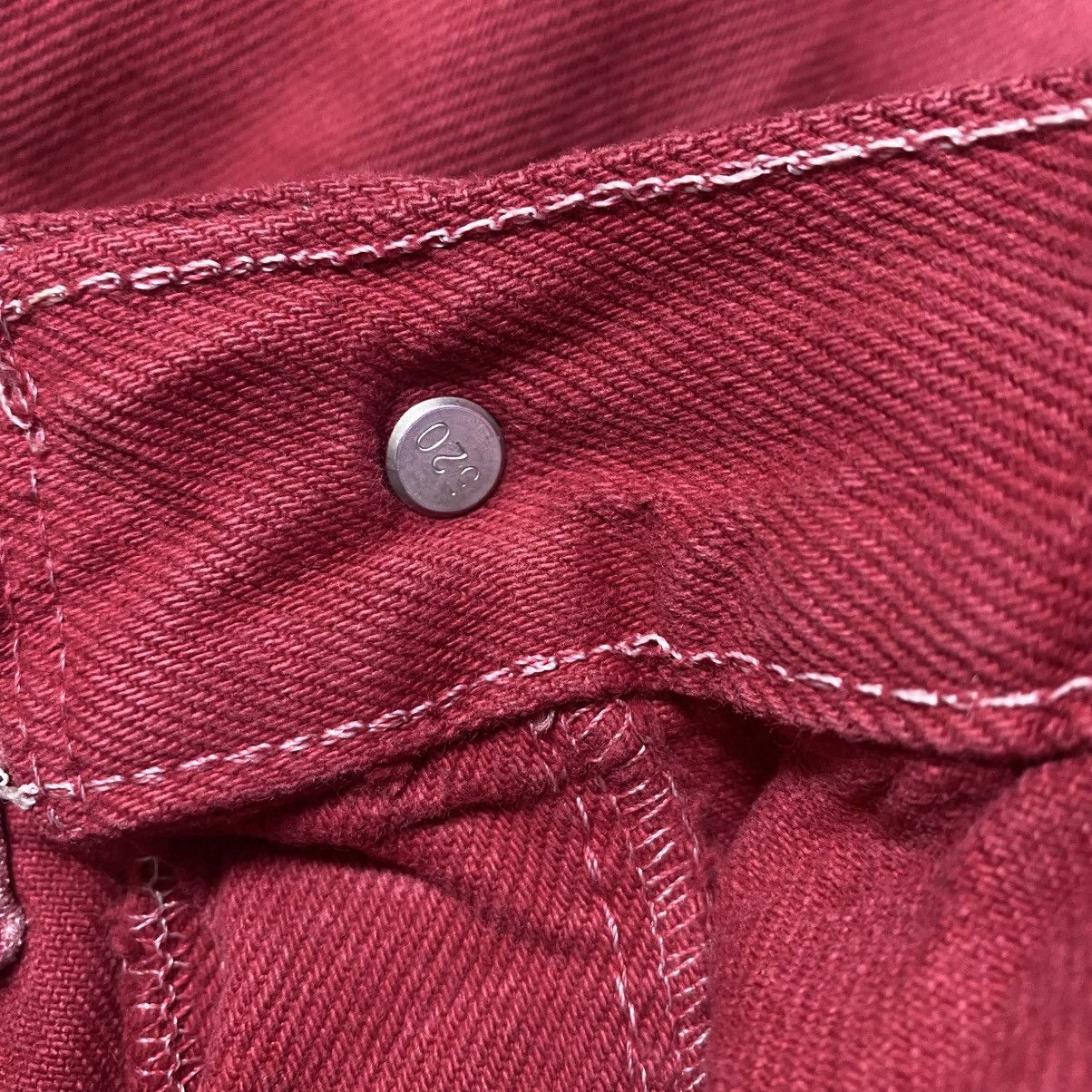 Levi's Vintage 90s Levis 501 Red Denim Jeans Dyed Size US 31 - 15 Thumbnail