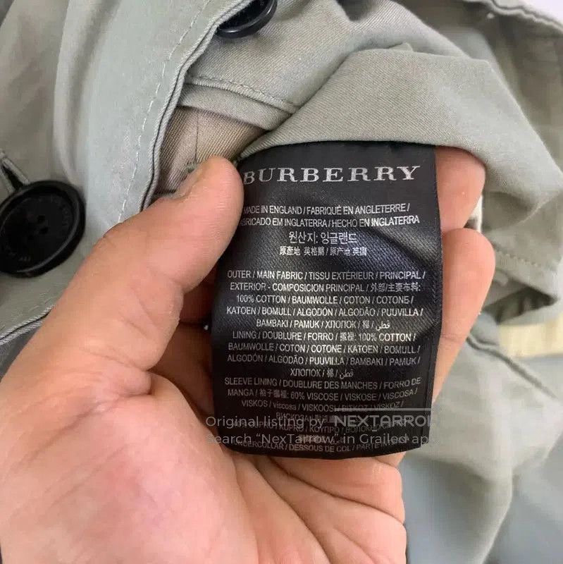 Burberry Burberry Men's Green Trench Coat. Size US L / EU 52-54 / 3 - 5 Thumbnail