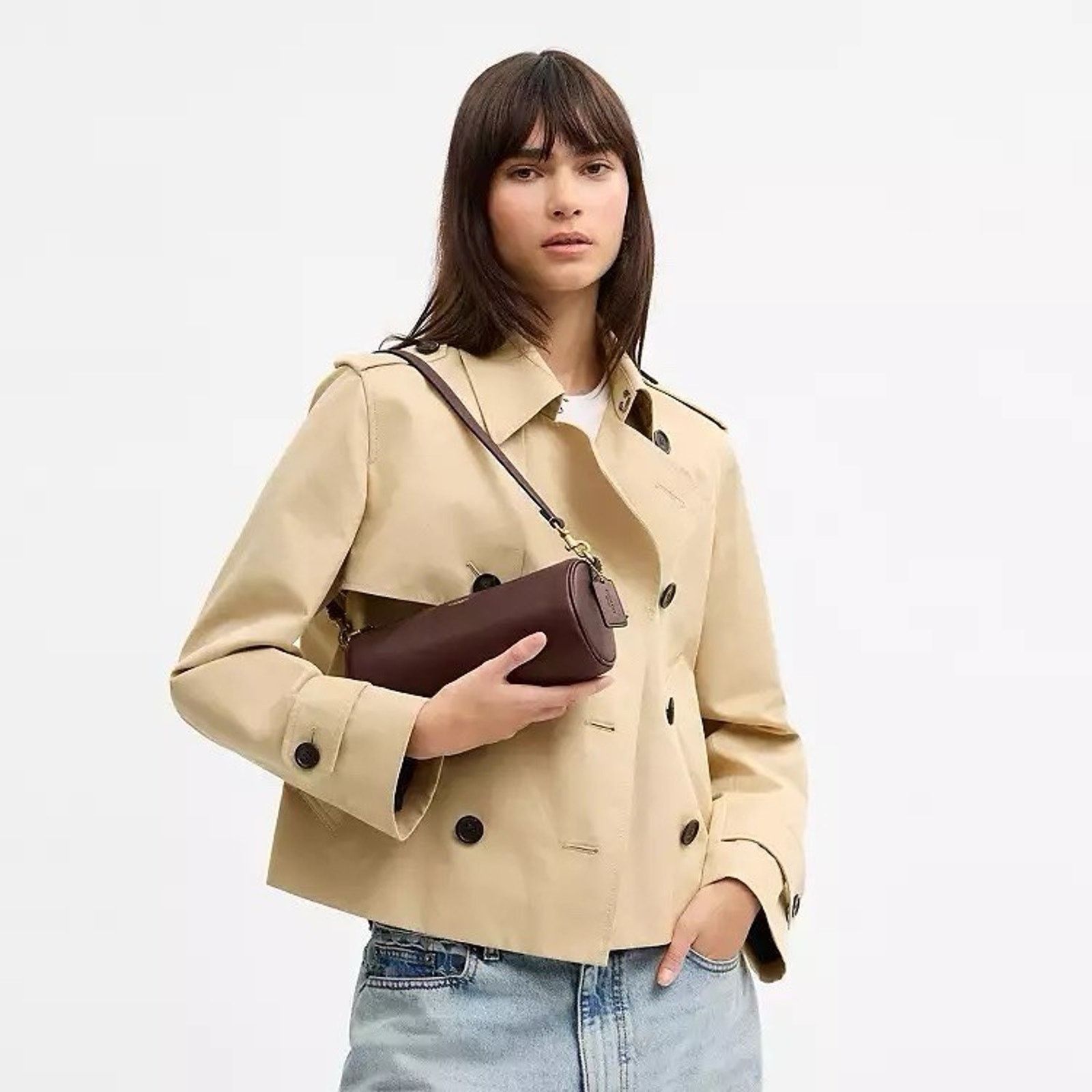 Coach NWT Coach Small Barrel Bag Leather Handbag CDY80 Brass/maple Size ONE SIZE - 11 Thumbnail
