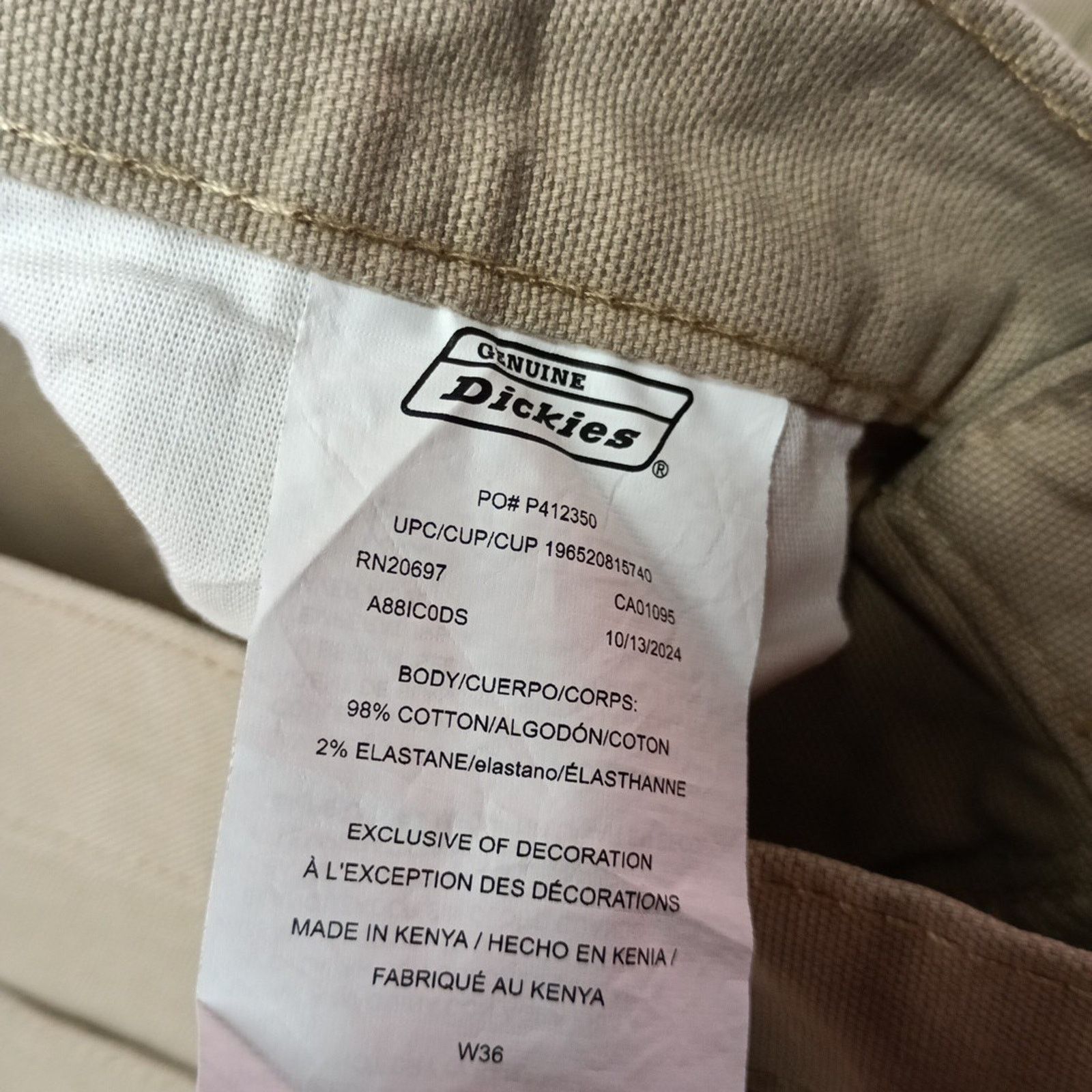 Dickies Dickies Men's Size 36 11” Ins Beige Work Shorts Flex Utility Size US 36 / EU 52 - 3 Thumbnail