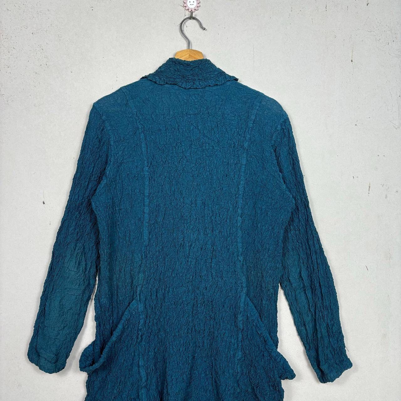 Issey Miyake Issey Miyake Me Cauliflower Pleated Jacket Teal Blue M ML166 Size M / US 6-8 / IT 42-44 - 4 Thumbnail