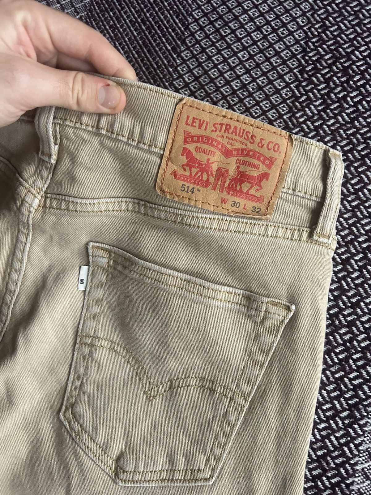 Levi's Vintage Levis 514 Denim Jeans Beige Solid Style Unisex Sz 30 Size US 30 / EU 46 - 4 Thumbnail
