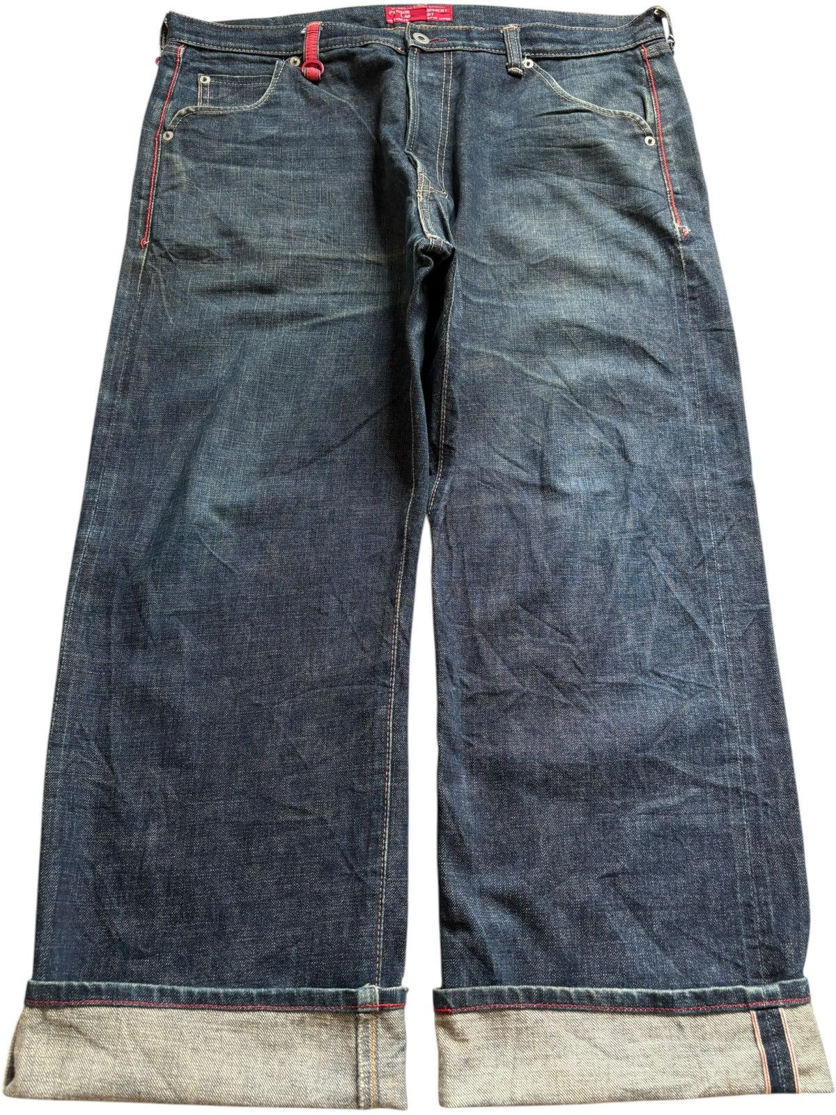 Designer × Japanese Brand Vintage Japanese Brand Blue Wash Loose Baggy Jeans Size US 37 - 1 Thumbnail