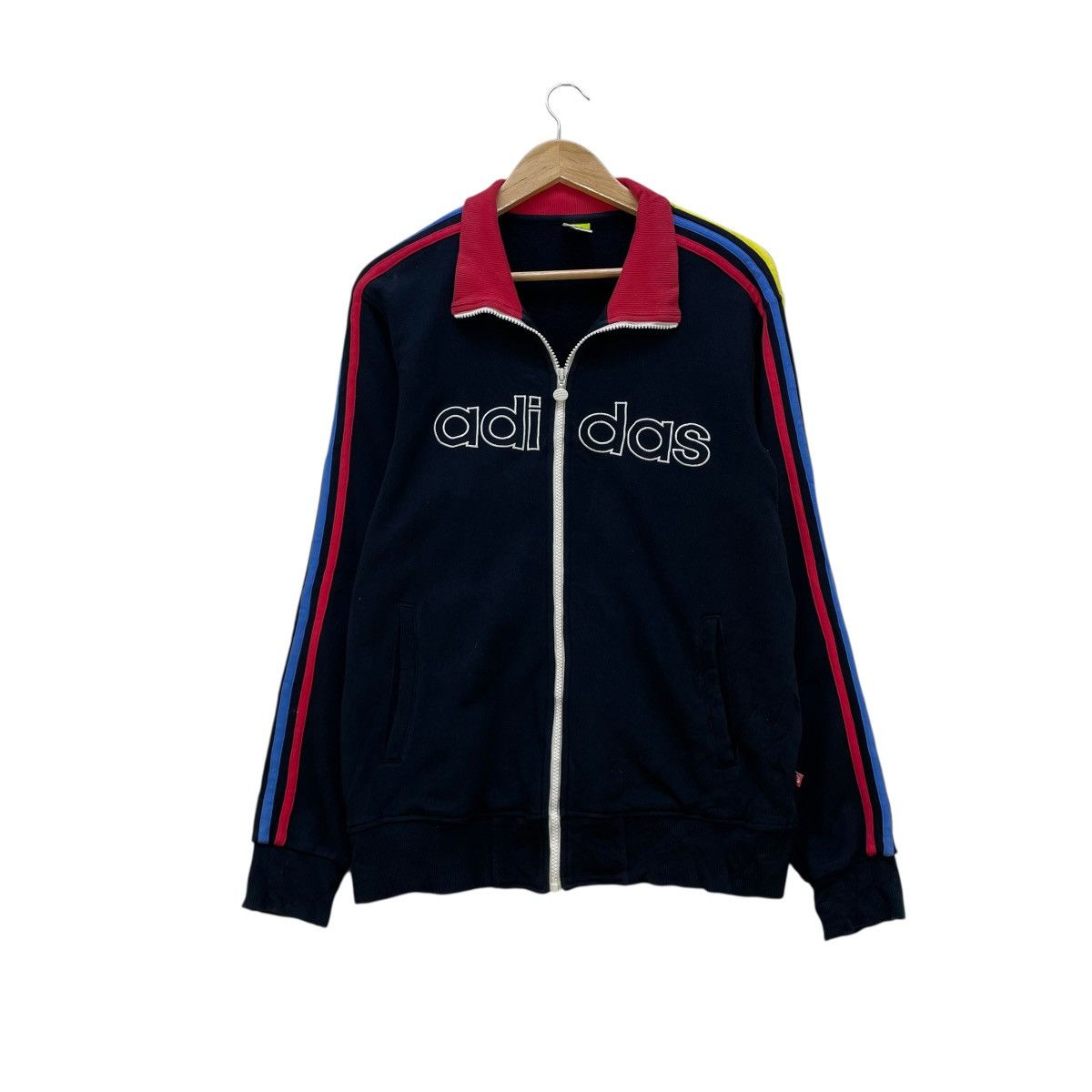 Adidas 💥Vintage Adidas Spellout Big Logo Zip Up Size US M / EU 48-50 / 2 - 1 Thumbnail