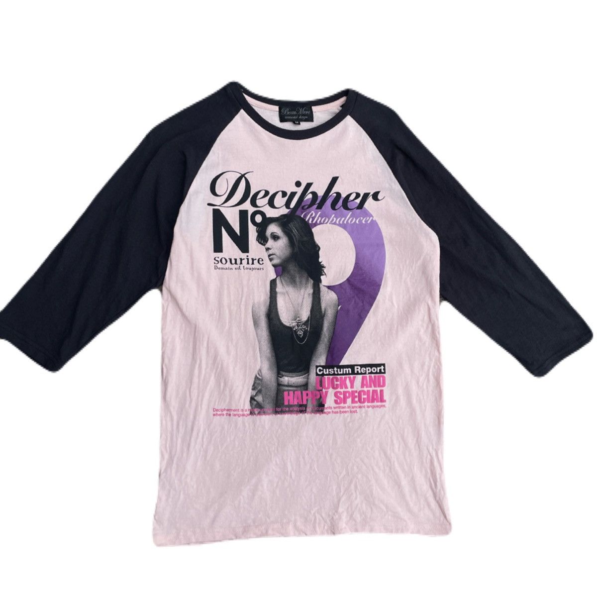 If Six Was Nine 2000s Japanese archive Vkei Poem 3/4 Sleeve Tee Gyaruo Size US S / EU 44-46 / 1 - 2 Thumbnail