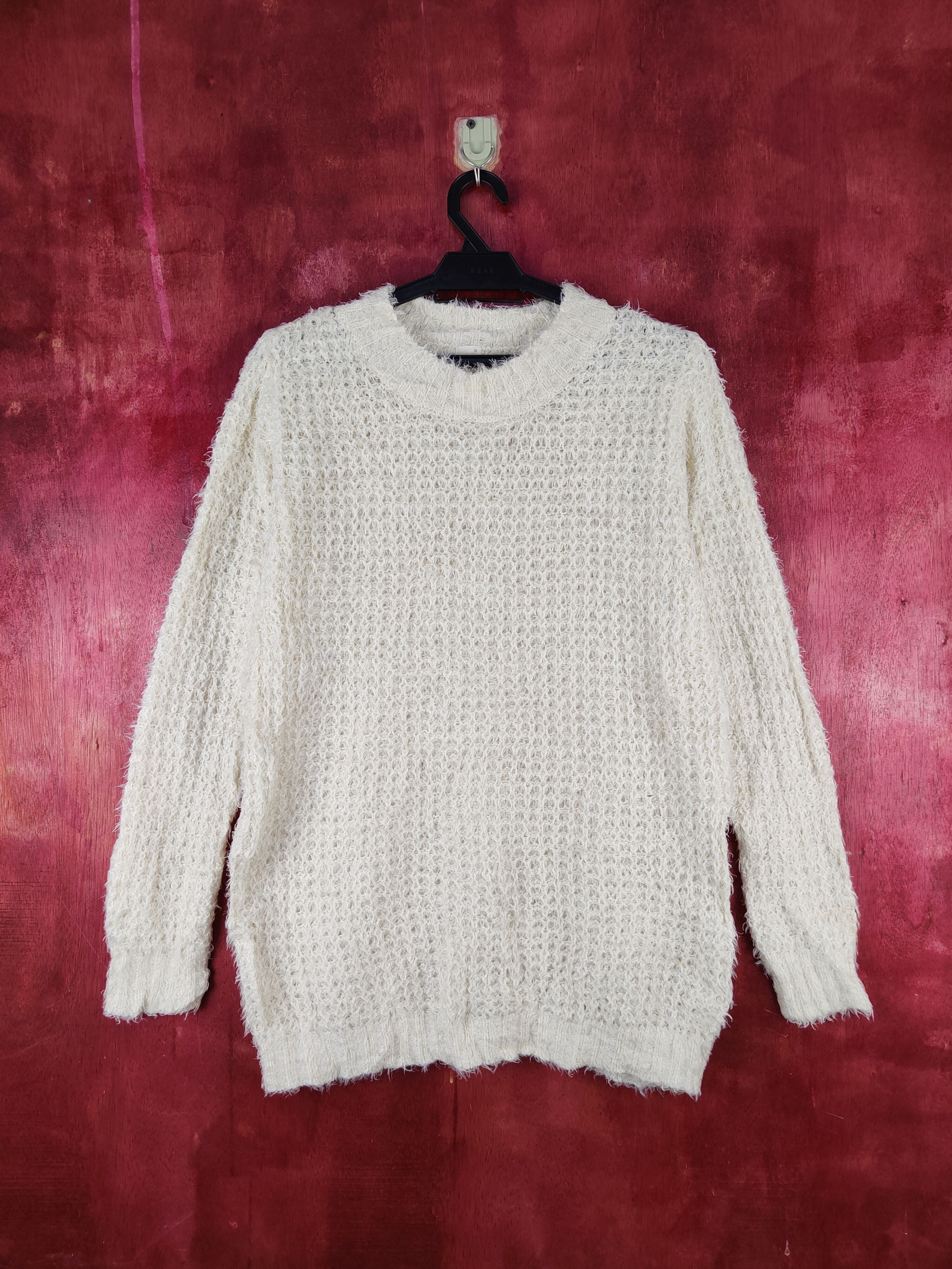 GU × Japanese Brand GU Cream Shag Shaggy Fur Mohair Knitwear #S2091 Size M / US 6-8 / IT 42-44 - 1 Thumbnail