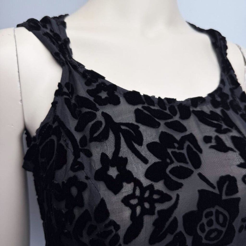 The Unbranded Brand VINTAGE Velvet Back Slit Sheat Fitted Long Dress sz S Ptp Size M / US 6-8 / IT 42-44 - 4 Thumbnail