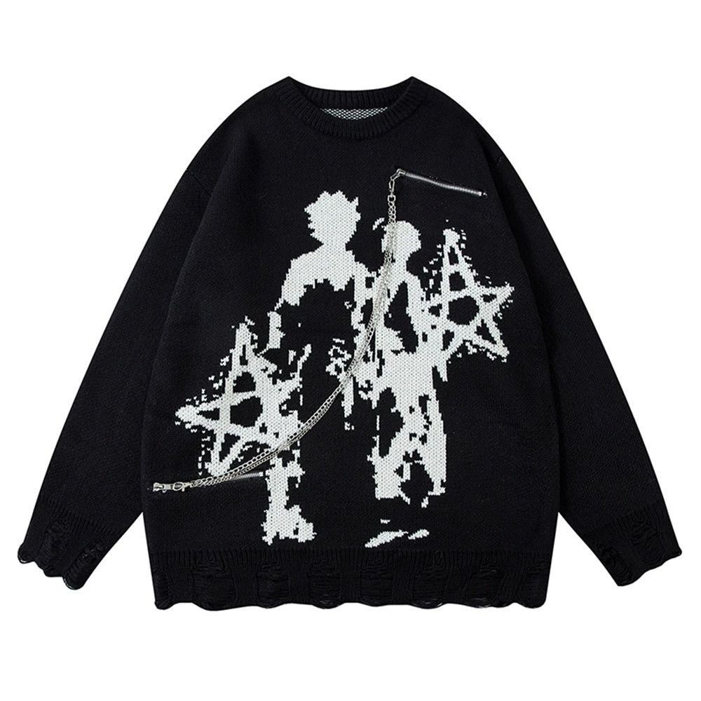 Vintage Men's retro metal chain cartoon print sweater y2k Size US M / EU 48-50 / 2 - 1 Thumbnail