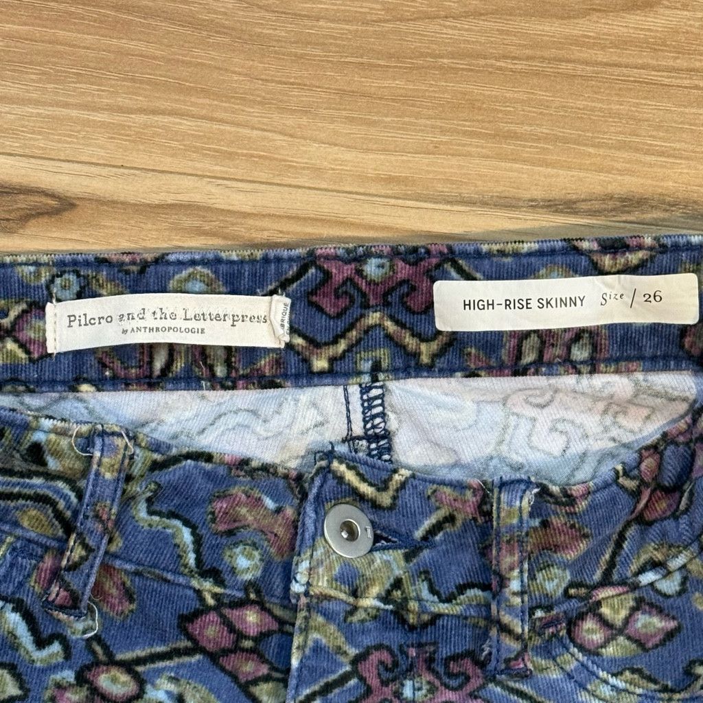 Other Pilcro Women’s Skinny Jeans Boho Print Size 26 Size 27" / US 4 / IT 40 - 4 Thumbnail