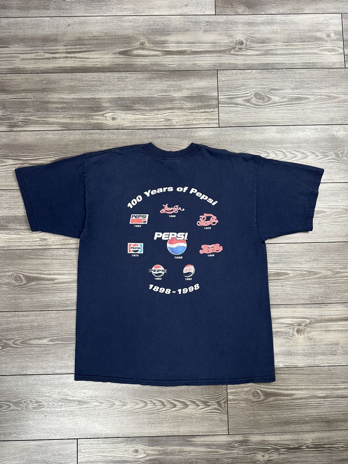 Pepsi × Vintage Vintage Y2K 100 Years Of Pepsi T Shirt Size US XL / EU 56 / 4 - 2 Thumbnail