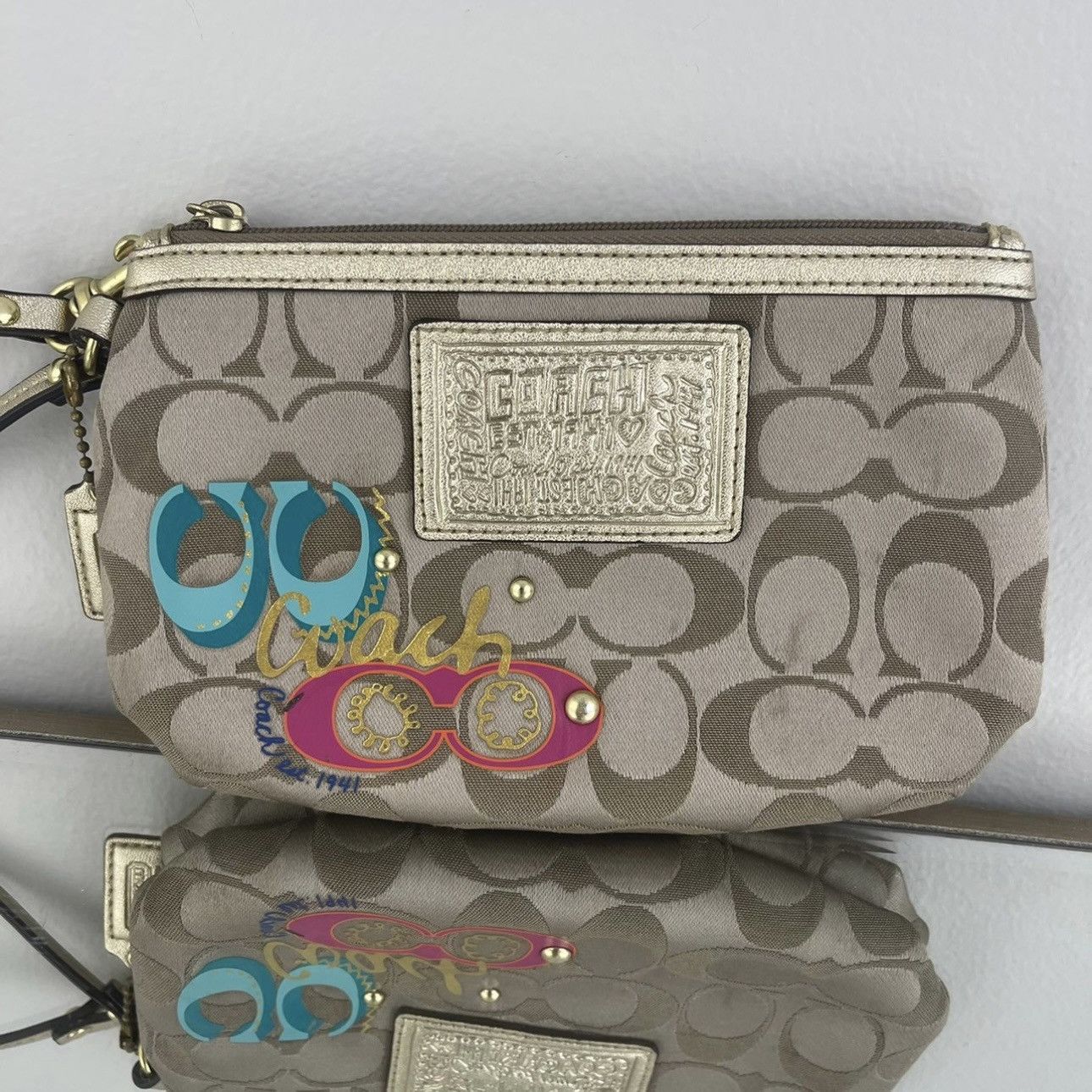 Coach COACH Y2K Brown Logo Monogram Mini Wristlet Coin Wallet Size ONE SIZE - 5 Thumbnail