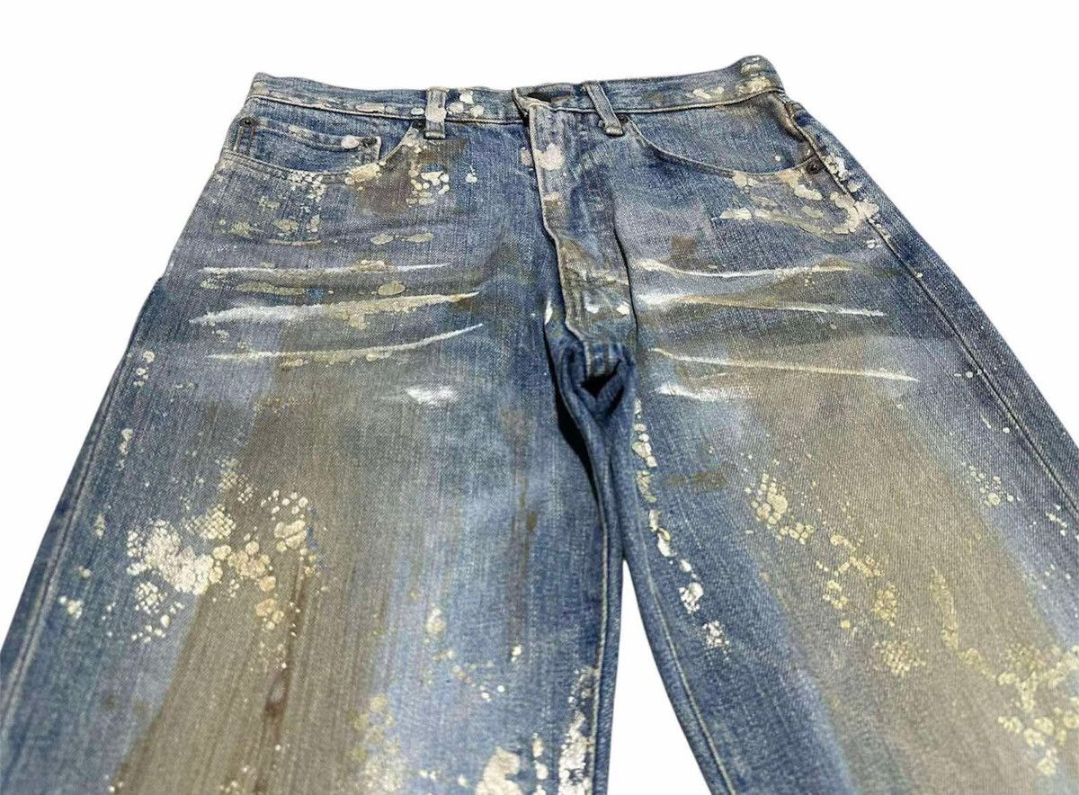 Yoshiyuki Konishi 🔥Archived Yoshiyuki Konishi Splatter Gold Painted Denim Size US 28 / EU 44 - 3 Thumbnail