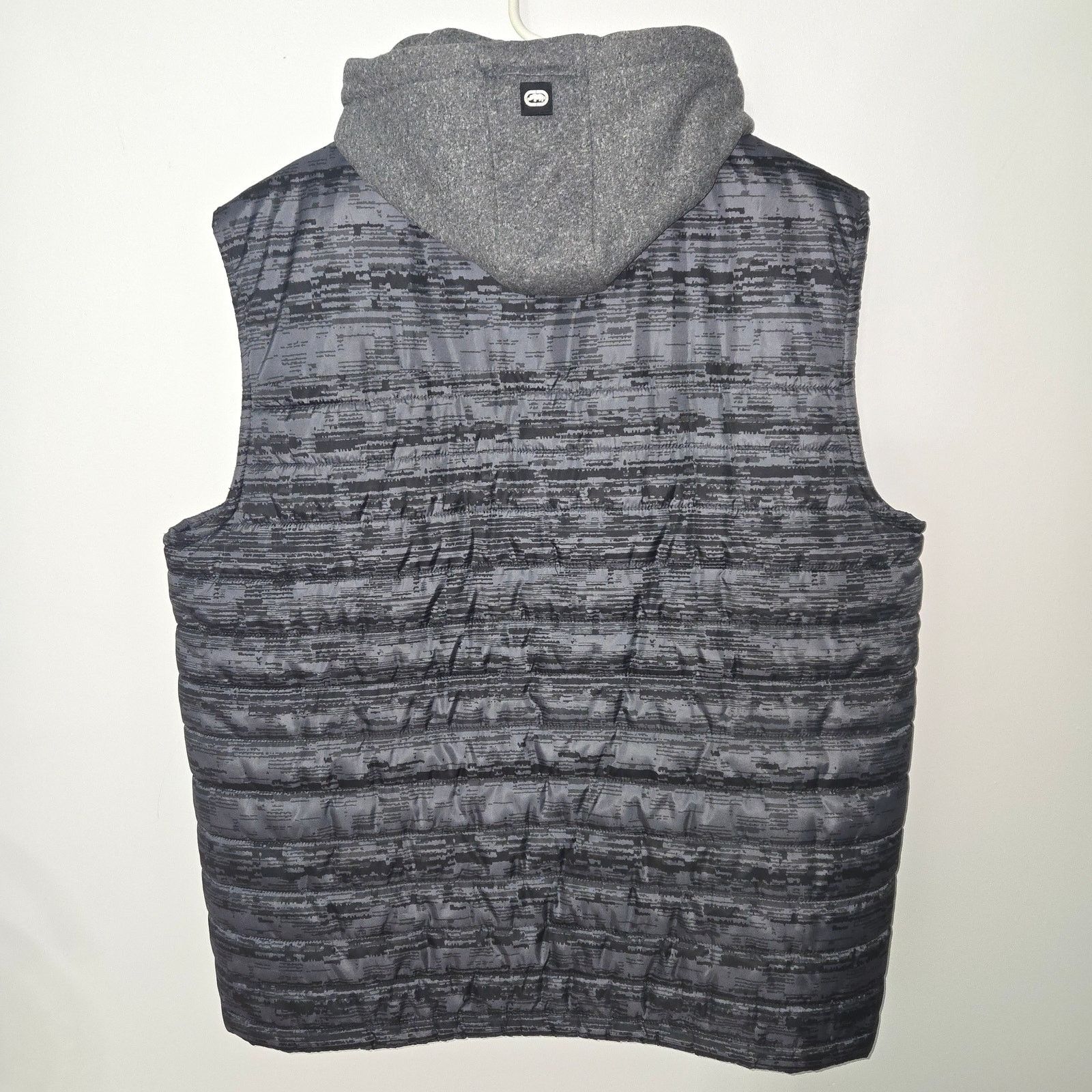 Ecko Unltd. ECKO UNLTD Grey Black Sleeveless Hoodie Bomber Puffer Vest Size US XXL / EU 58 / 5 - 6 Thumbnail