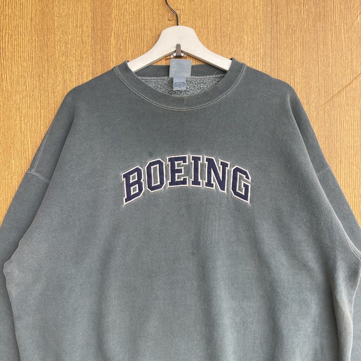 Vintage Vintage Boeing Jets Embroidered Spellout Sweatshirt Size US L / EU 52-54 / 3 - 3 Thumbnail