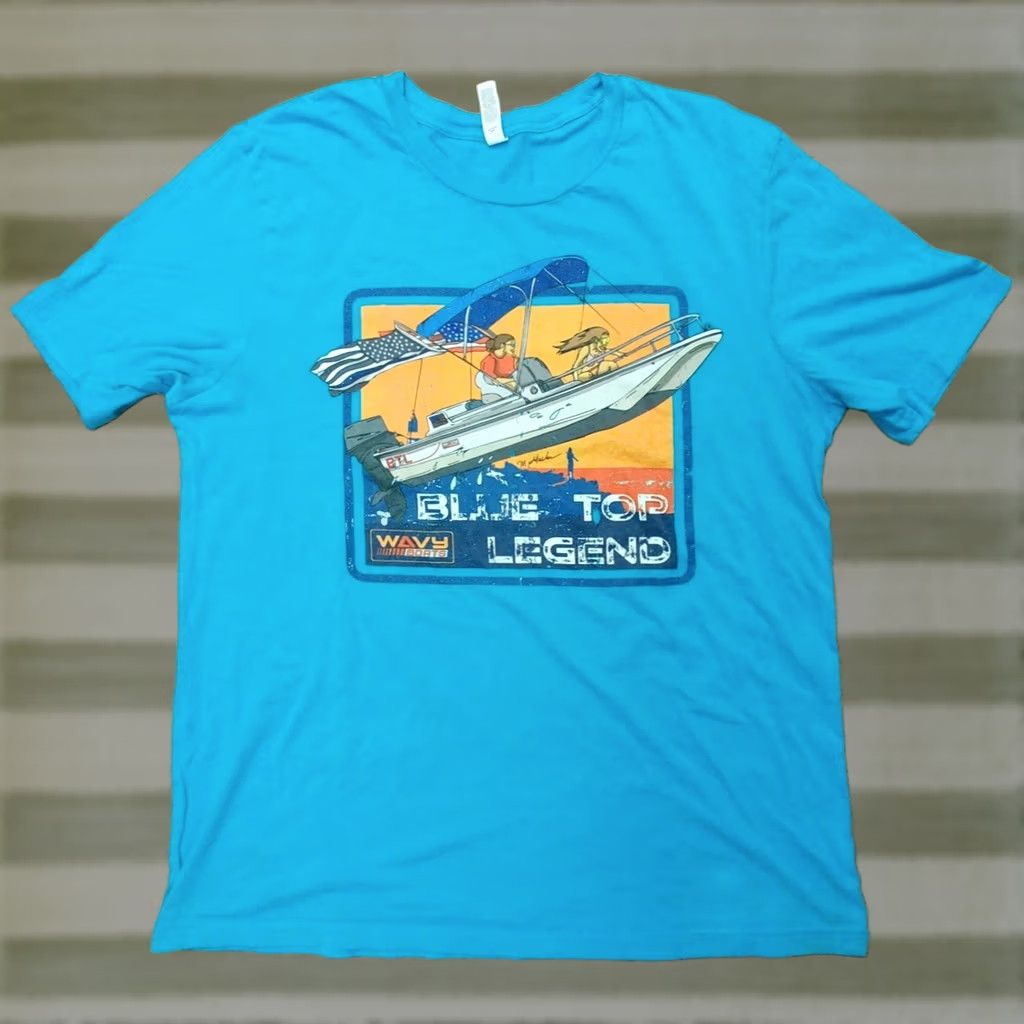 Vintage BLUE TOP LEGEND t Shirt XL Women's Bella + Canvas Navy Boats Nautical Beach YACHTING 80s 90s Size XL / US 12-14 / IT 48-50 - 1 Thumbnail