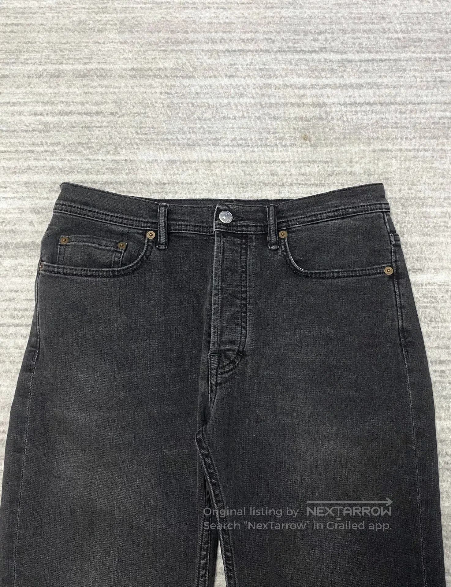 Acne Studios black slim-fit straight-leg jeans. Size US 29 - 2 Thumbnail