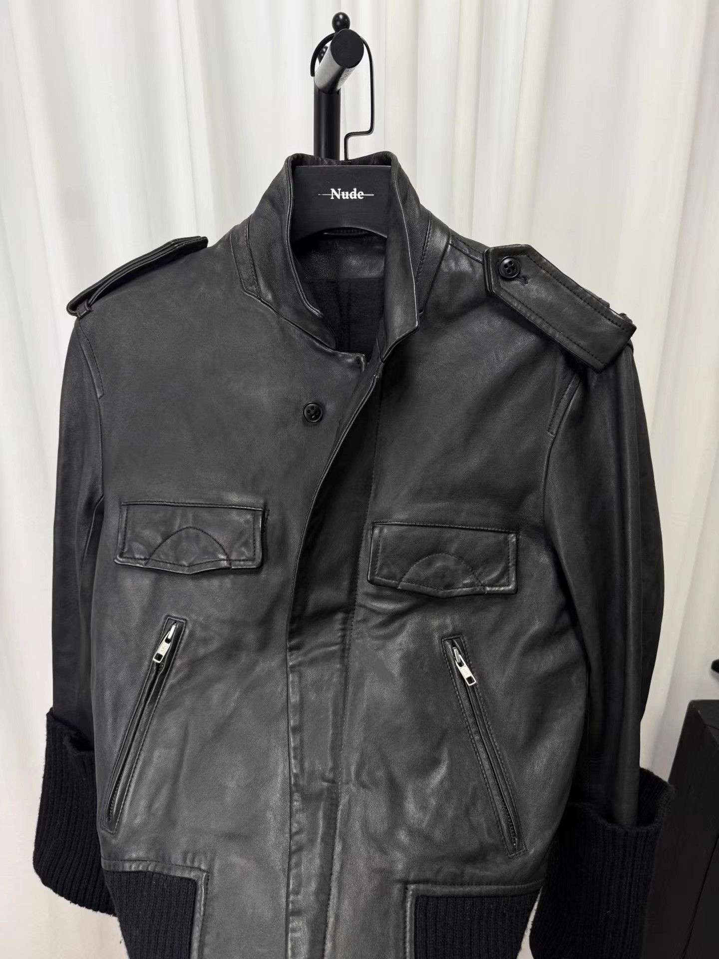 Ann Demeulemeester Ann demeulemeester 06AW Long Rib Leather Jacket K20 Size US S / EU 44-46 / 1 - 6 Thumbnail