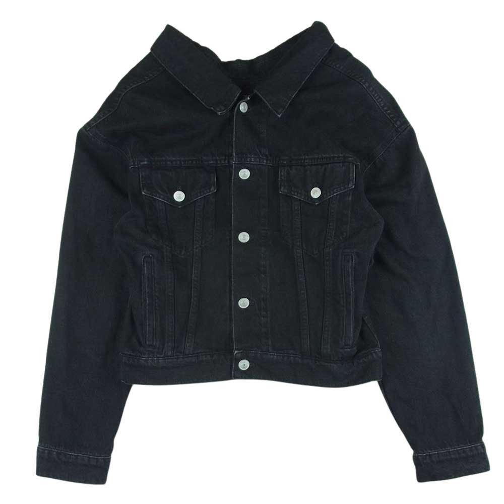 Image of Balenciaga Swing Denim Jacket in Black, Men's (Size XS)