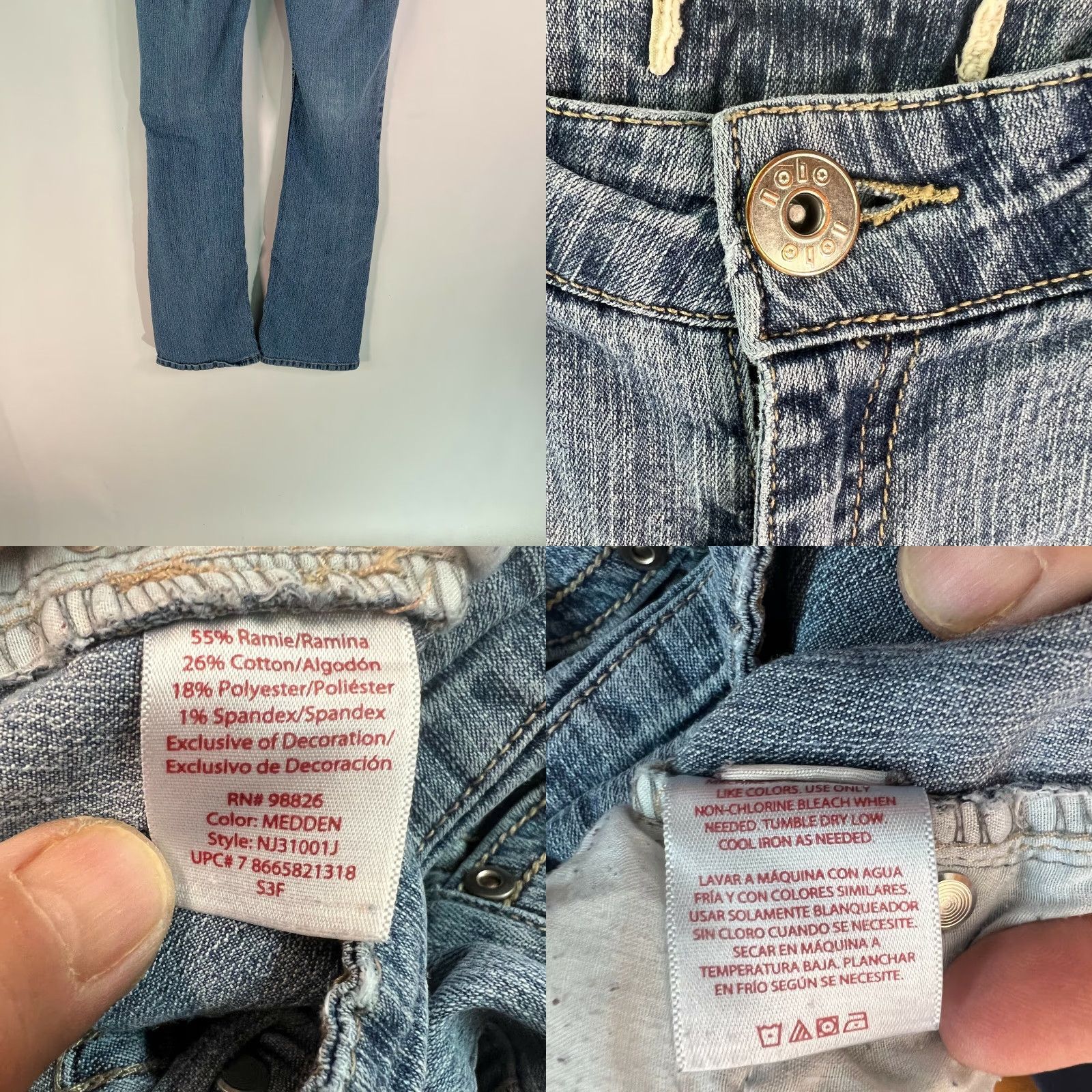 Vintage Nobo Jeans Boots Bootcut Denim Blue 28 Inseam 30 Womens Size 5 Juniors 5-Pocket Regular Size 27" / US 4 / IT 40 - 8 Thumbnail