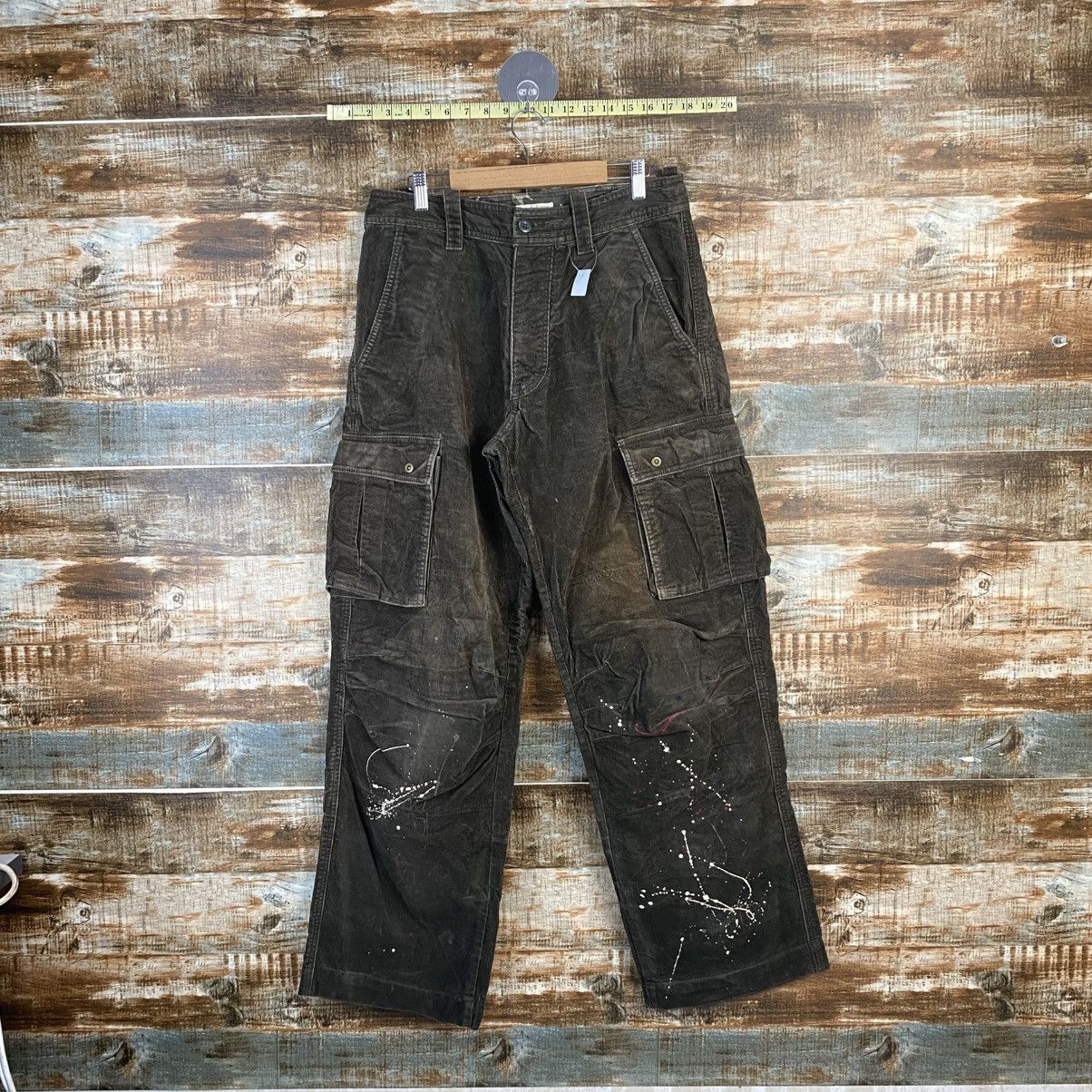 Japanese Brand DL Sunny Clouds Brown Cargo Multipocket Pants #C1018 Size US 31 - 1 Thumbnail